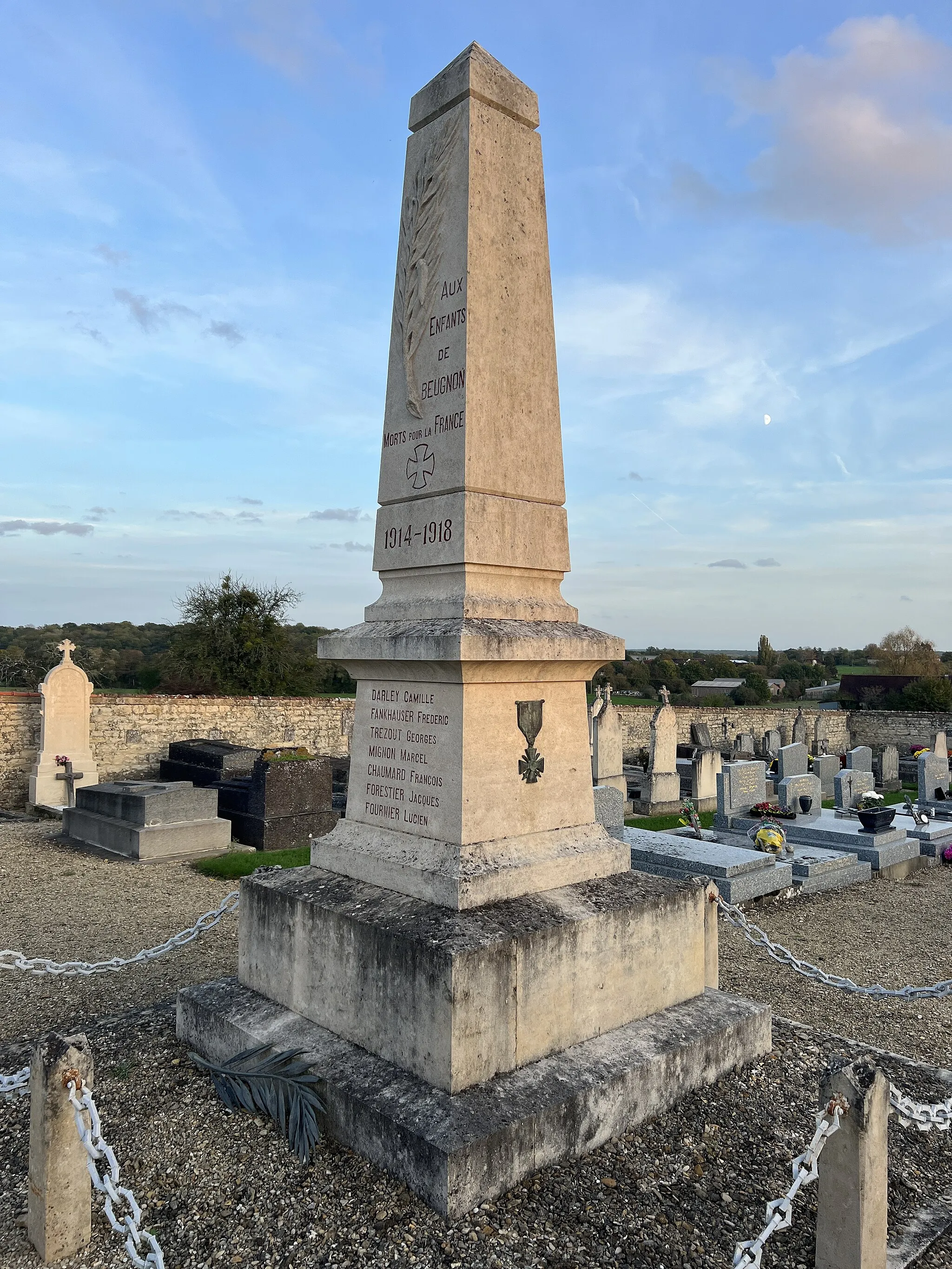 Photo showing: Monument aux morts de Beugnon.