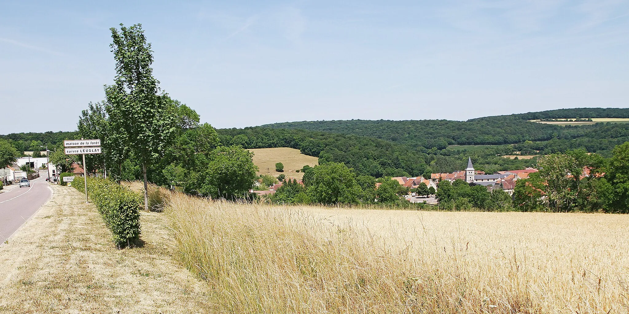 Photo showing: Le village de Saint-Broing-les-Moines dans la vallée de la Digeanne vu de la route D996