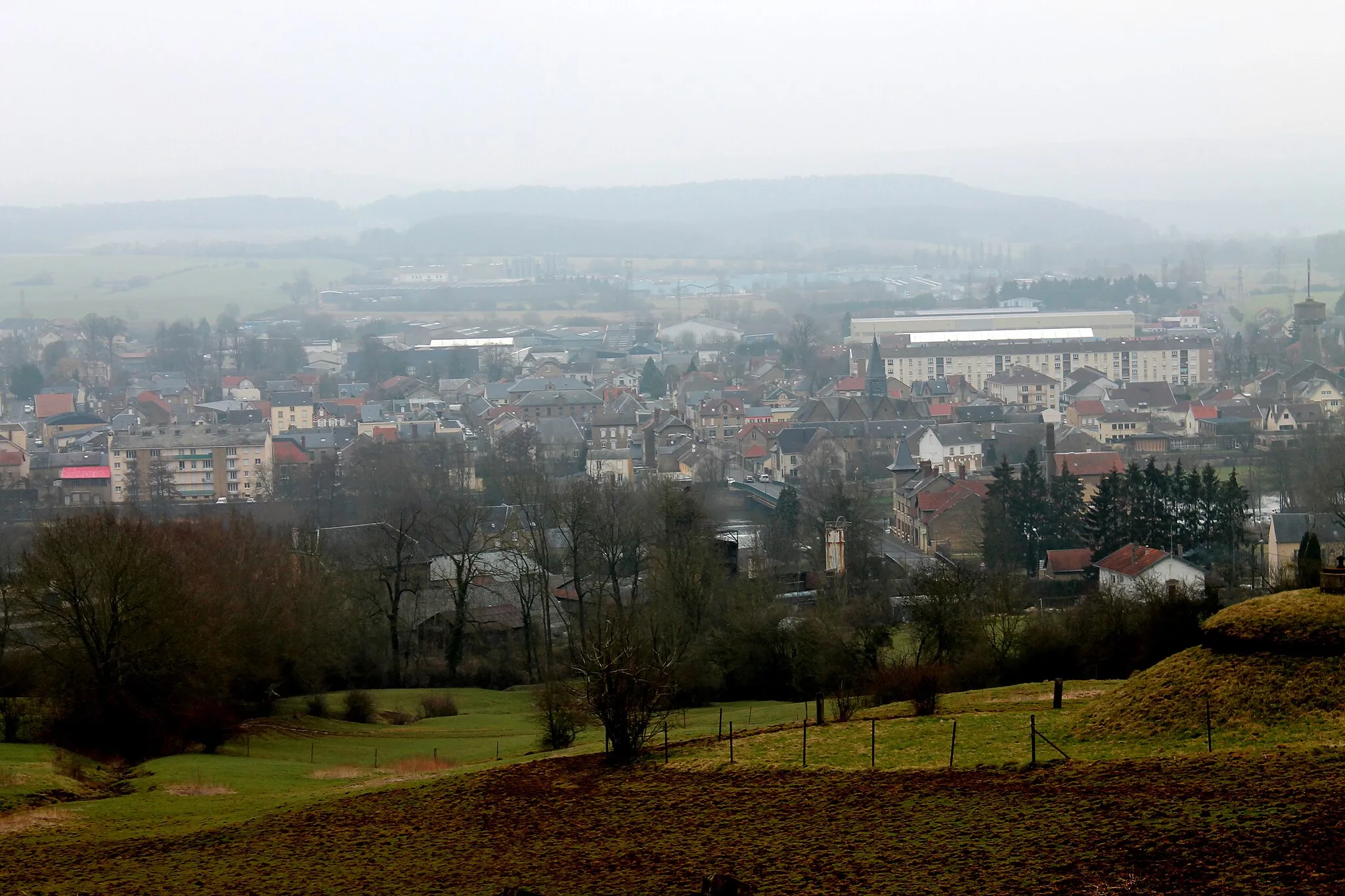 Photo showing: Vue de Donchery, de la route de la Croix-Piot.