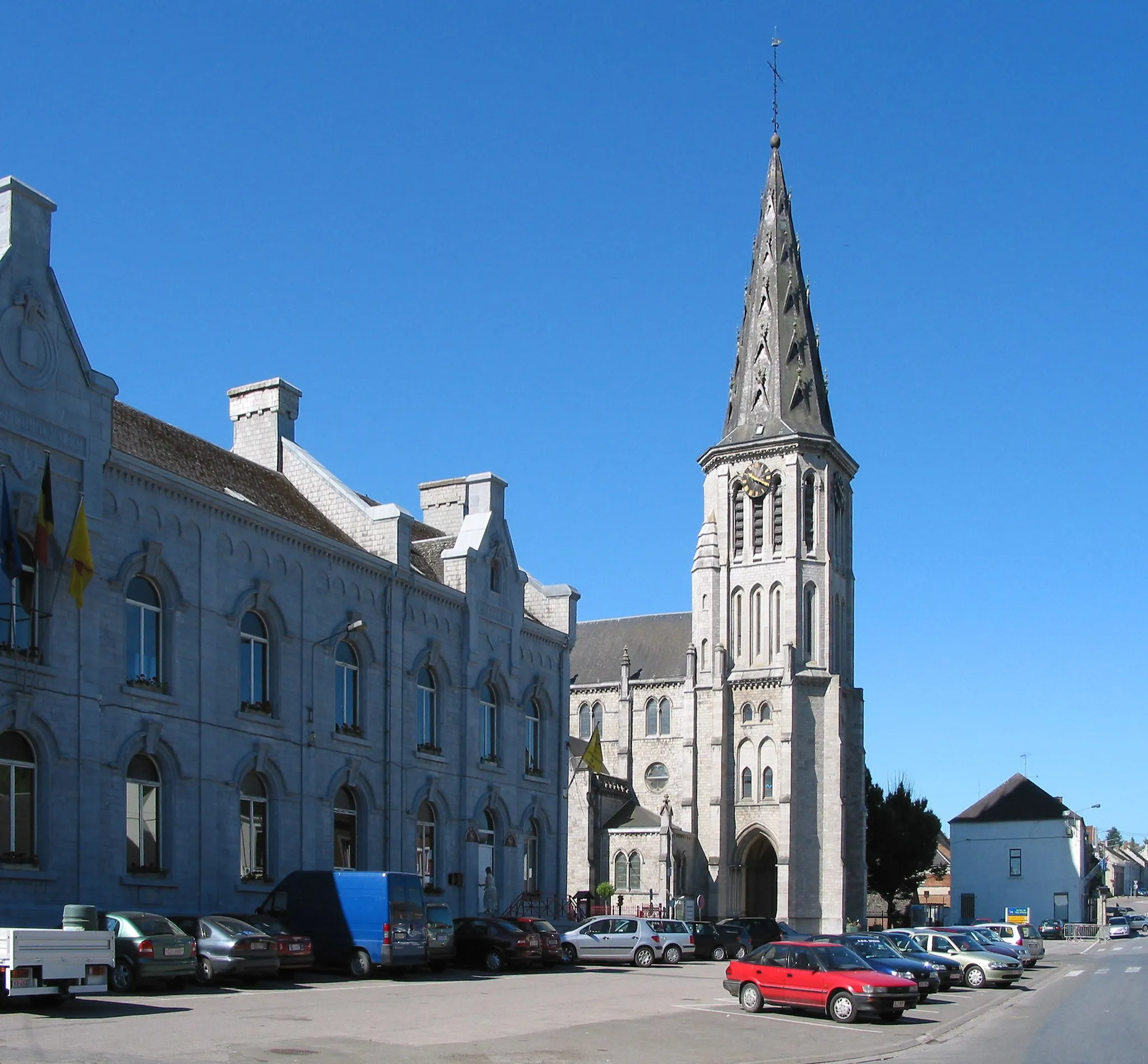 Photo showing: Cerfontaine, Belgium,  the St. Lambert's church (1884).