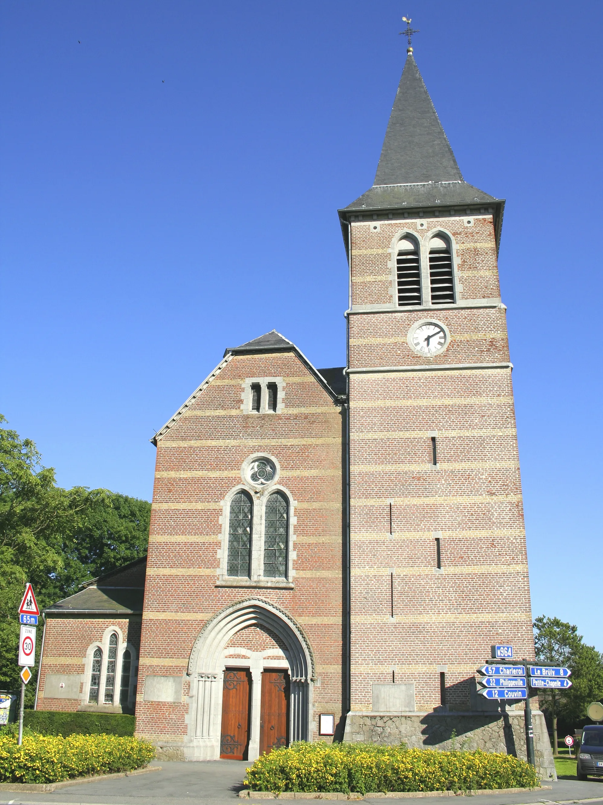 Photo showing: Cul-des-Sarts (Belgium), the St. Peter and Paul church (1897-1898).