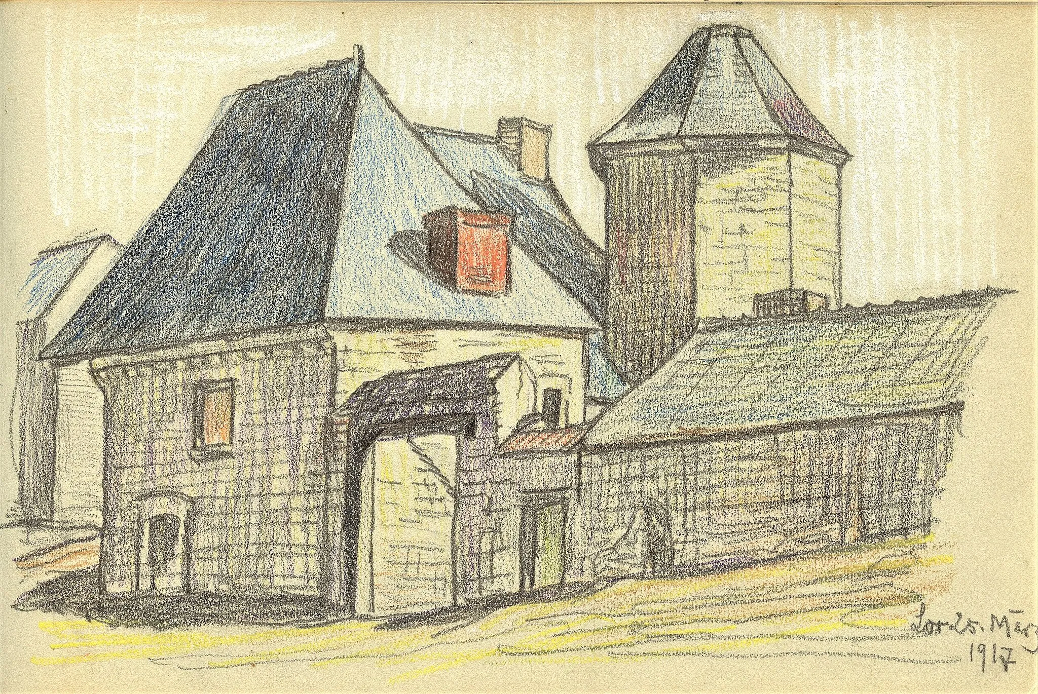 Photo showing: Dessin à crayons sur papier