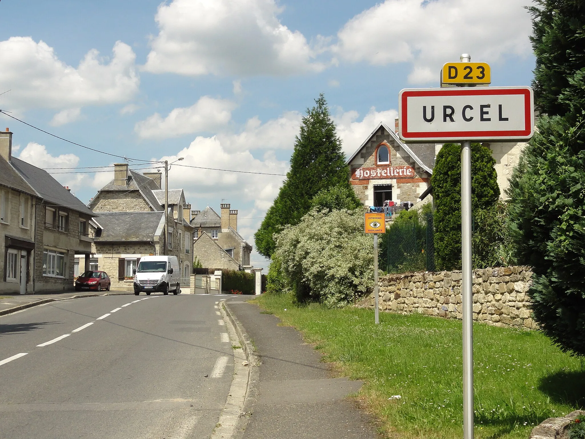 Photo showing: Urcel (Aisne) city limit sign