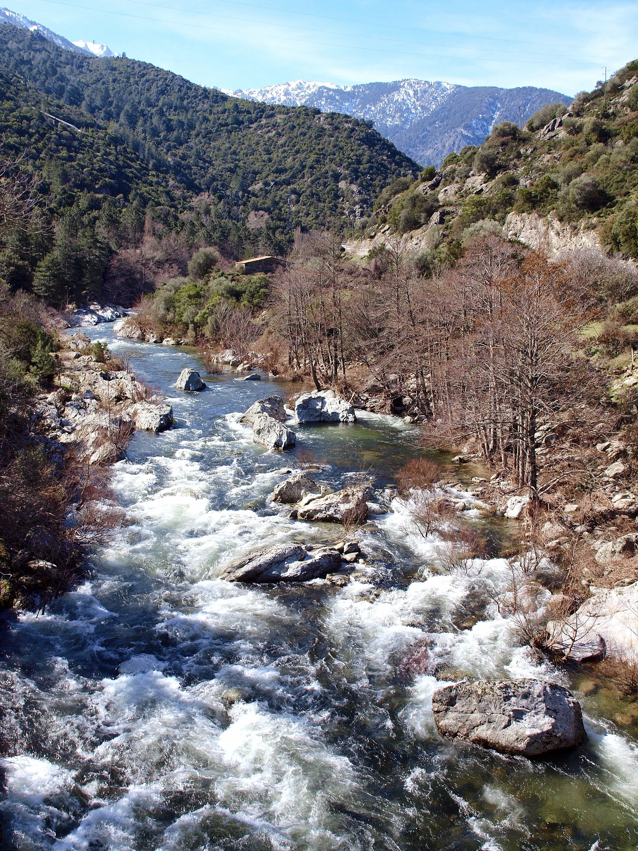 Photo showing: Castirla, Talcini (Corse) - Le Golo en amont du pont du Diable, pont génois du XVe siècle à Ponte Castirla