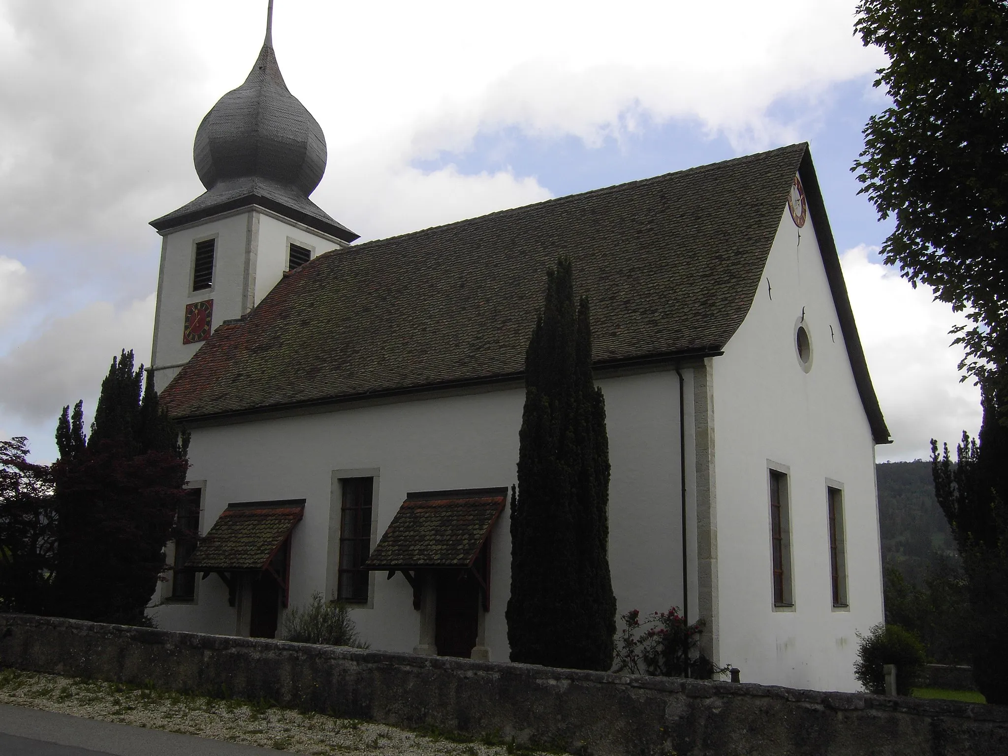Photo showing: Reformed Church of Sornetan BE, Switzerland