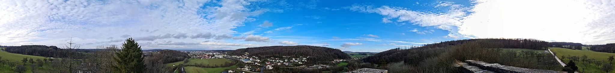 Photo showing: 360° Panorama von der Ruine Milandre