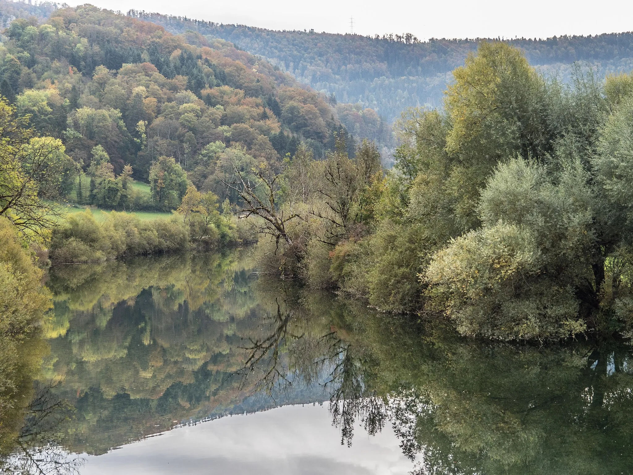 Photo showing: Alluvial Site on the Doubs River, Clos du Doubs, Canton of Jura, Switzerland