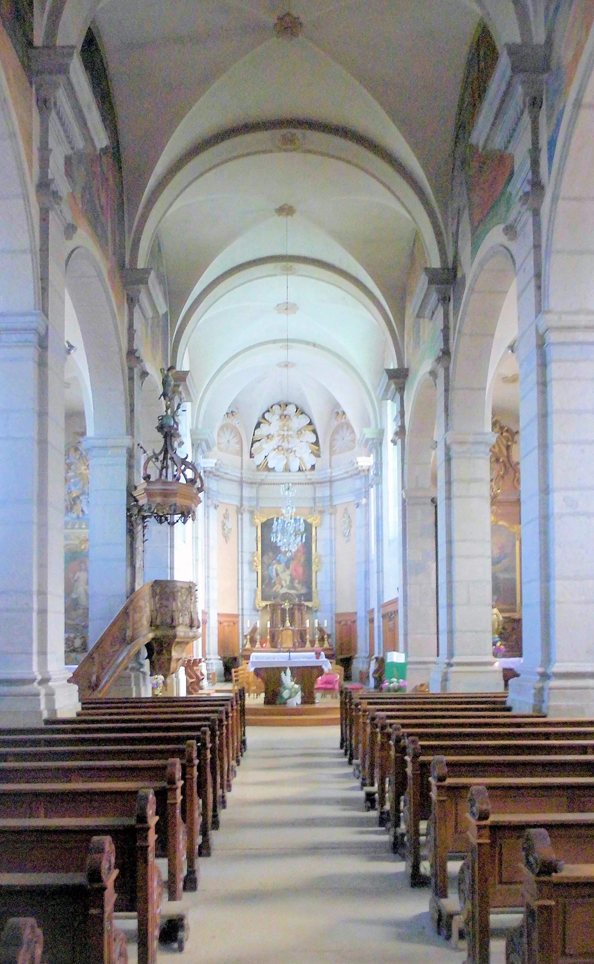 Photo showing: L'intérieur d'église Sainte-Marie-Madeleine de Damprichard