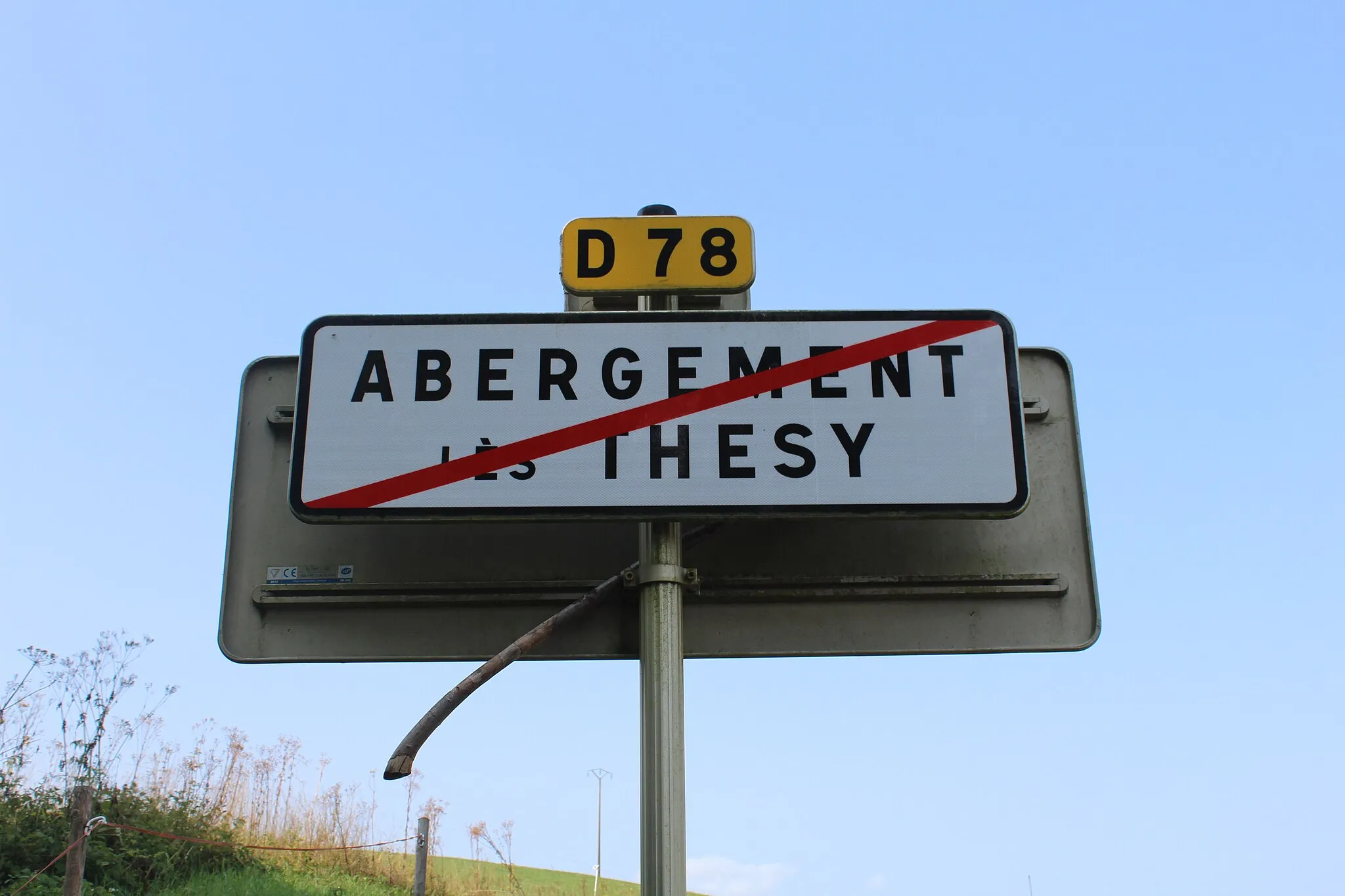 Photo showing: Panneau de sortie d'Abergement-lès-Thésy.