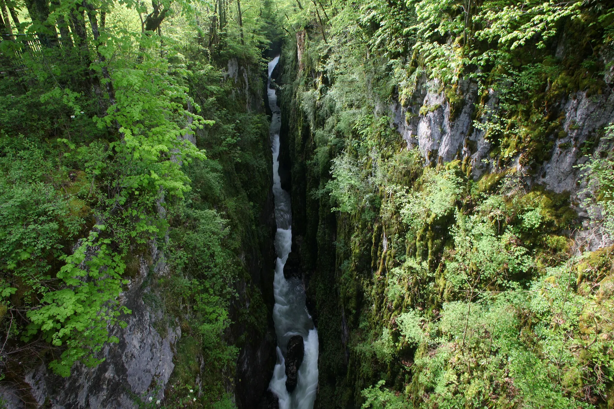 Photo showing: Le canyon des gorges de la Langouette vu du pont.