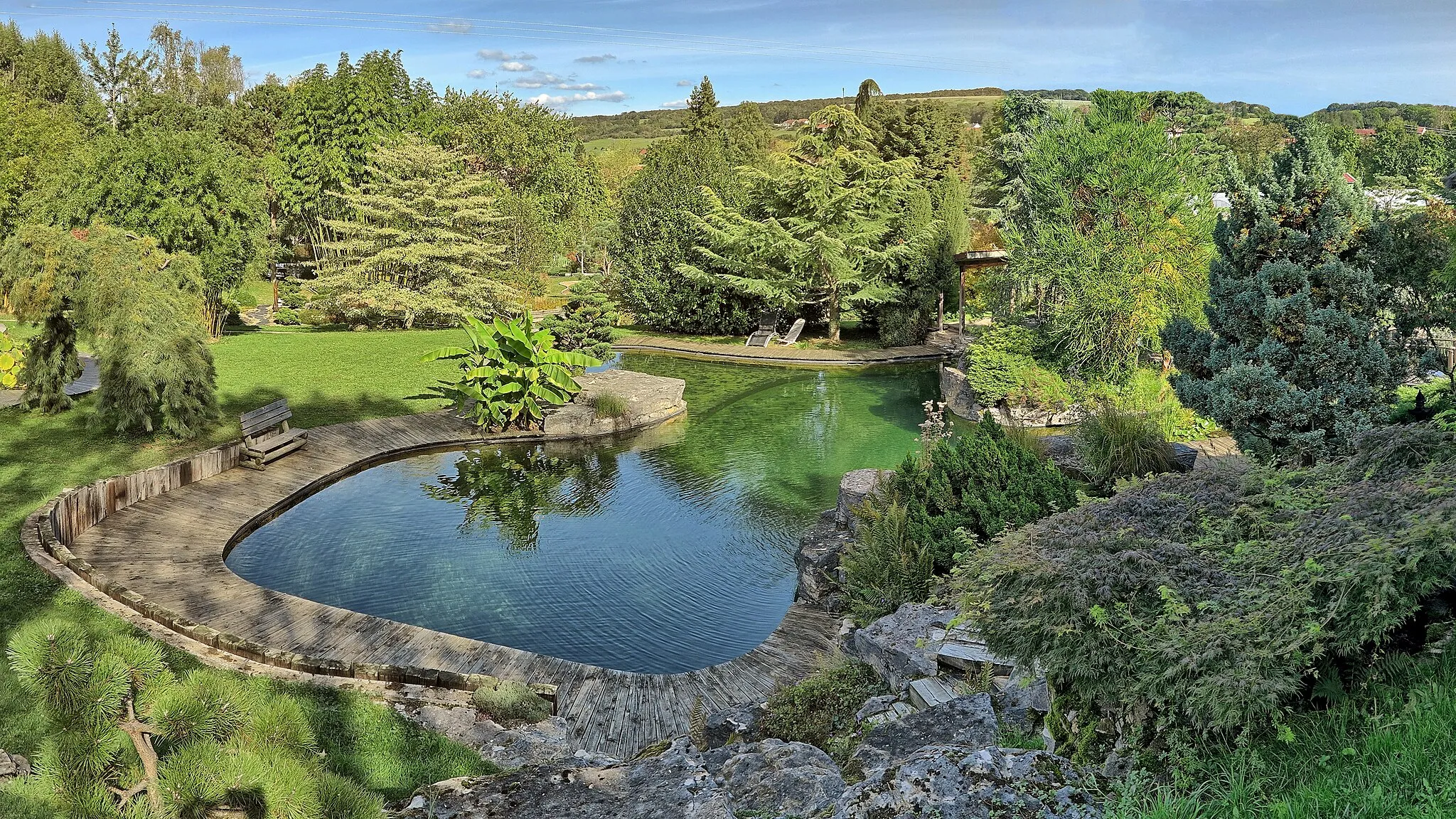 Photo showing: Le grand bassin du jardin Acorus