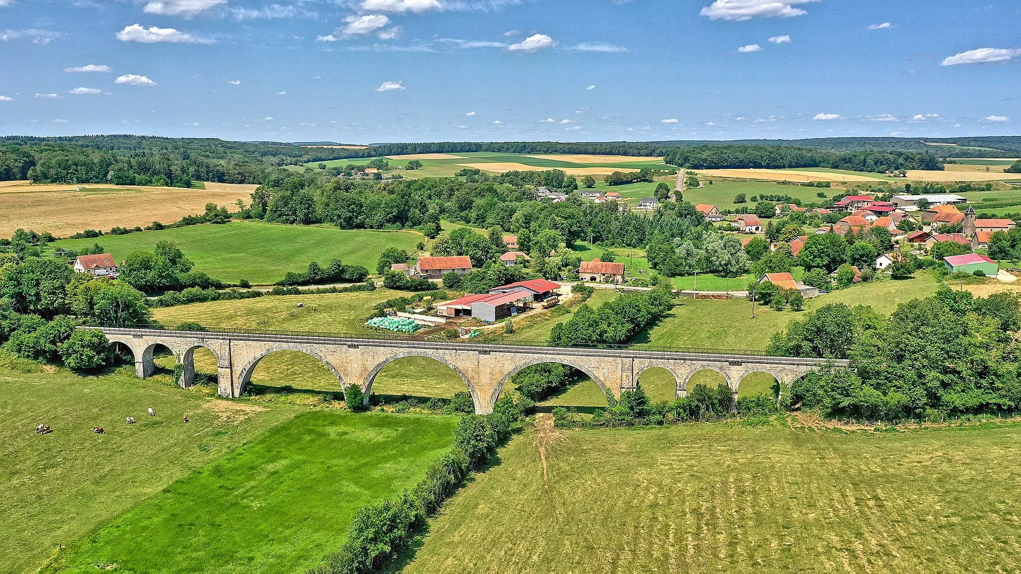 Photo showing: Le viaduc de l'ancienne ligne Montbozon-Lure