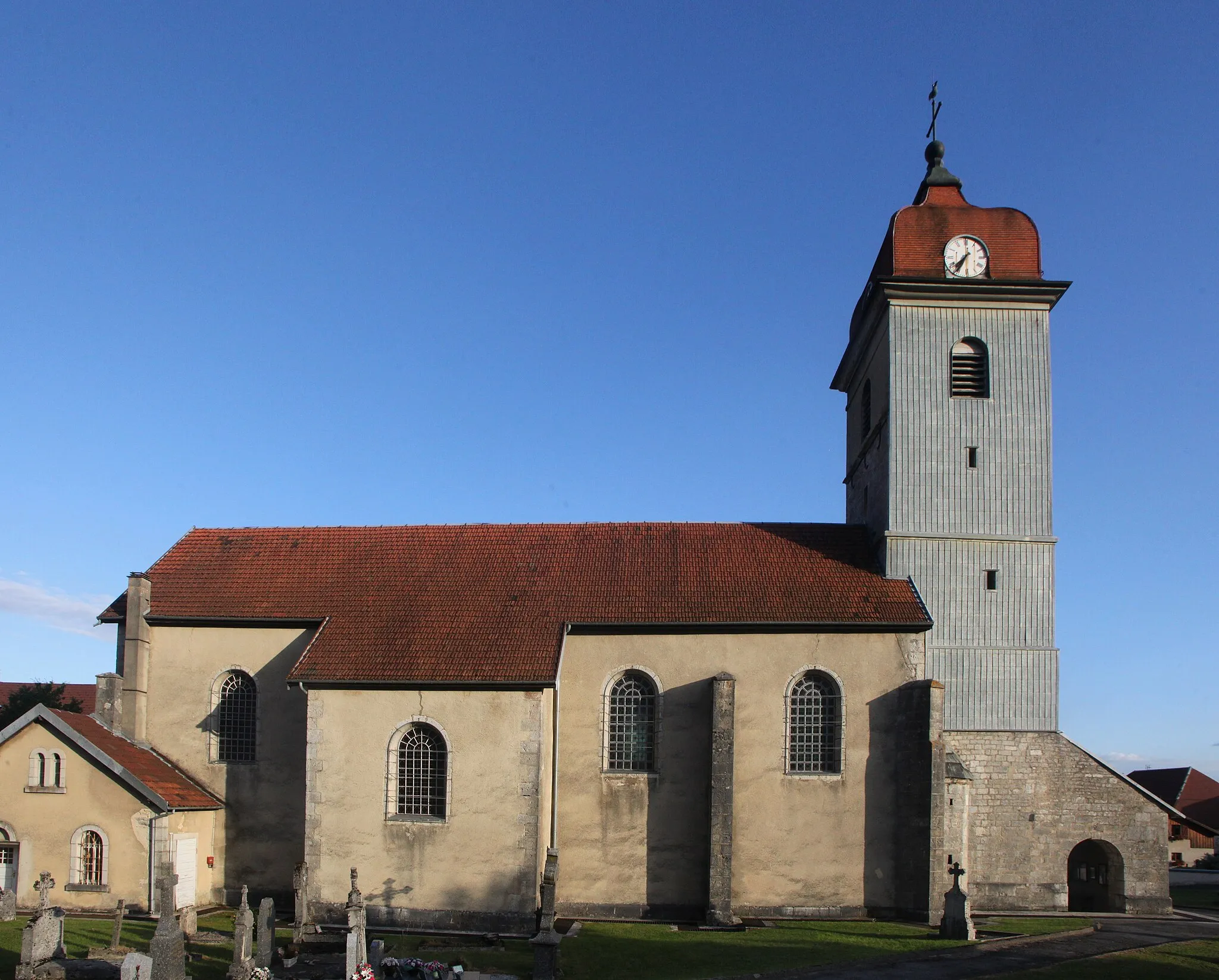 Photo showing: Église d'Évillers (Doubs).