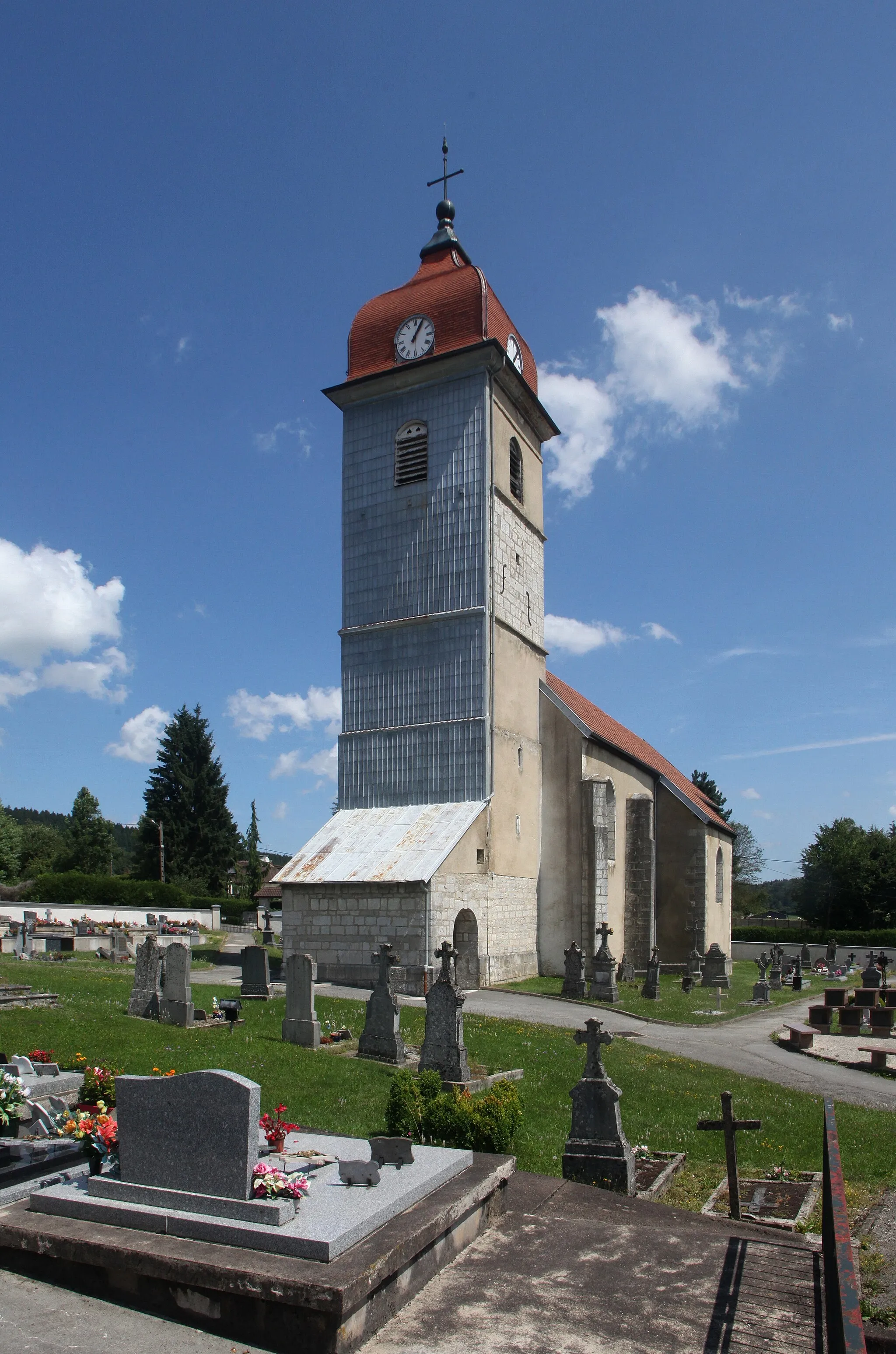 Photo showing: Église d'Évillers (Doubs).