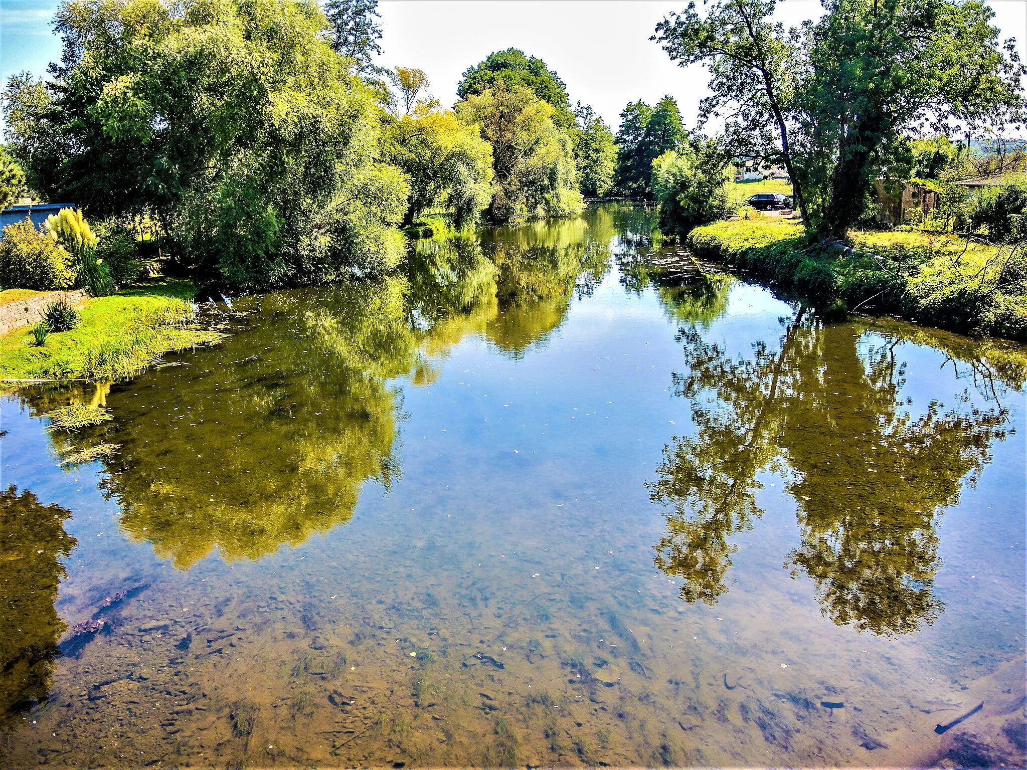 Photo showing: Rivière la Lanterne, vue en amont du pont