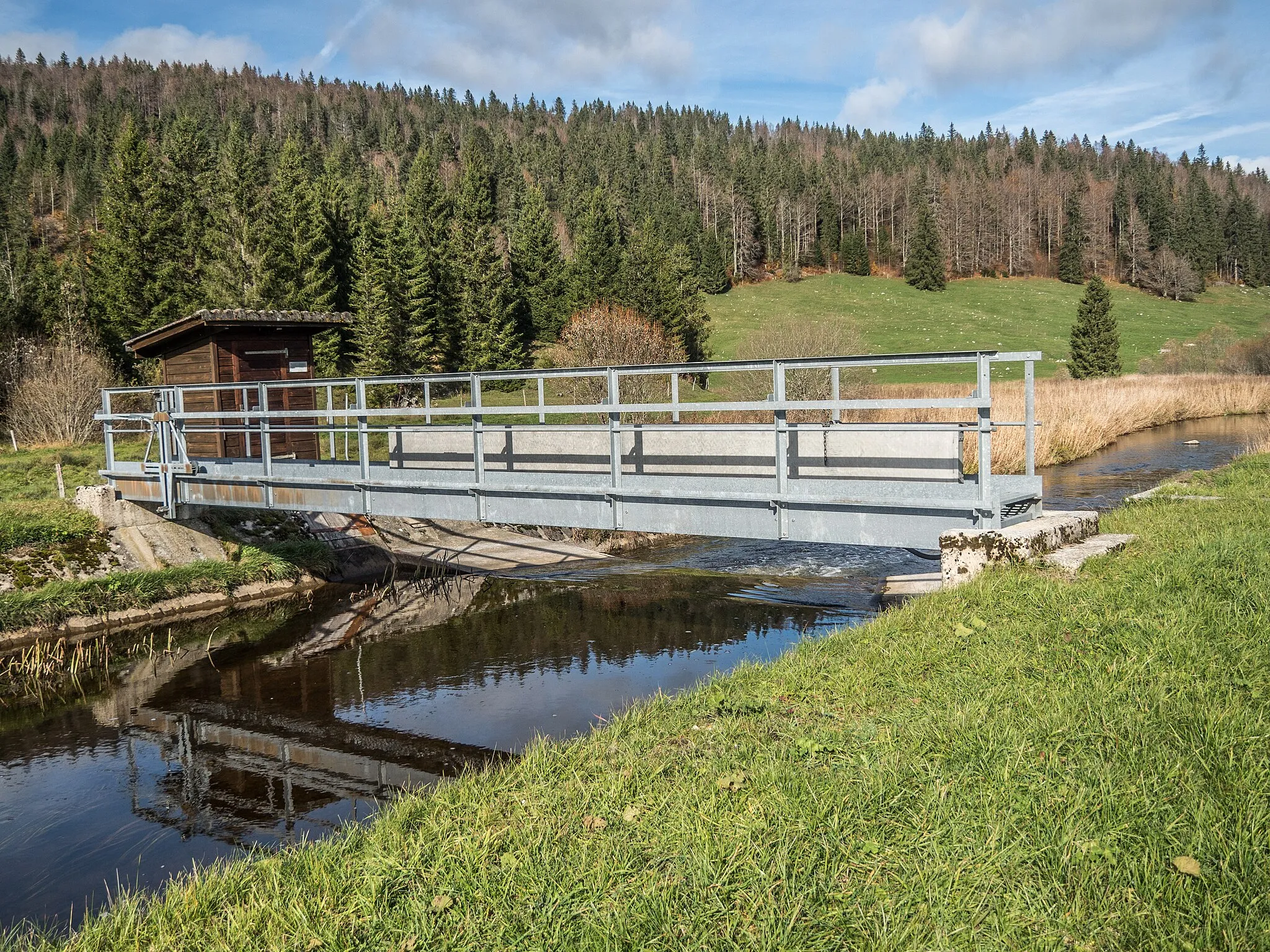 Photo showing: Sagnes de la Burtignière Protected Area on the Orbe River, Le Chenit, Canton of Vaud, Switzerland