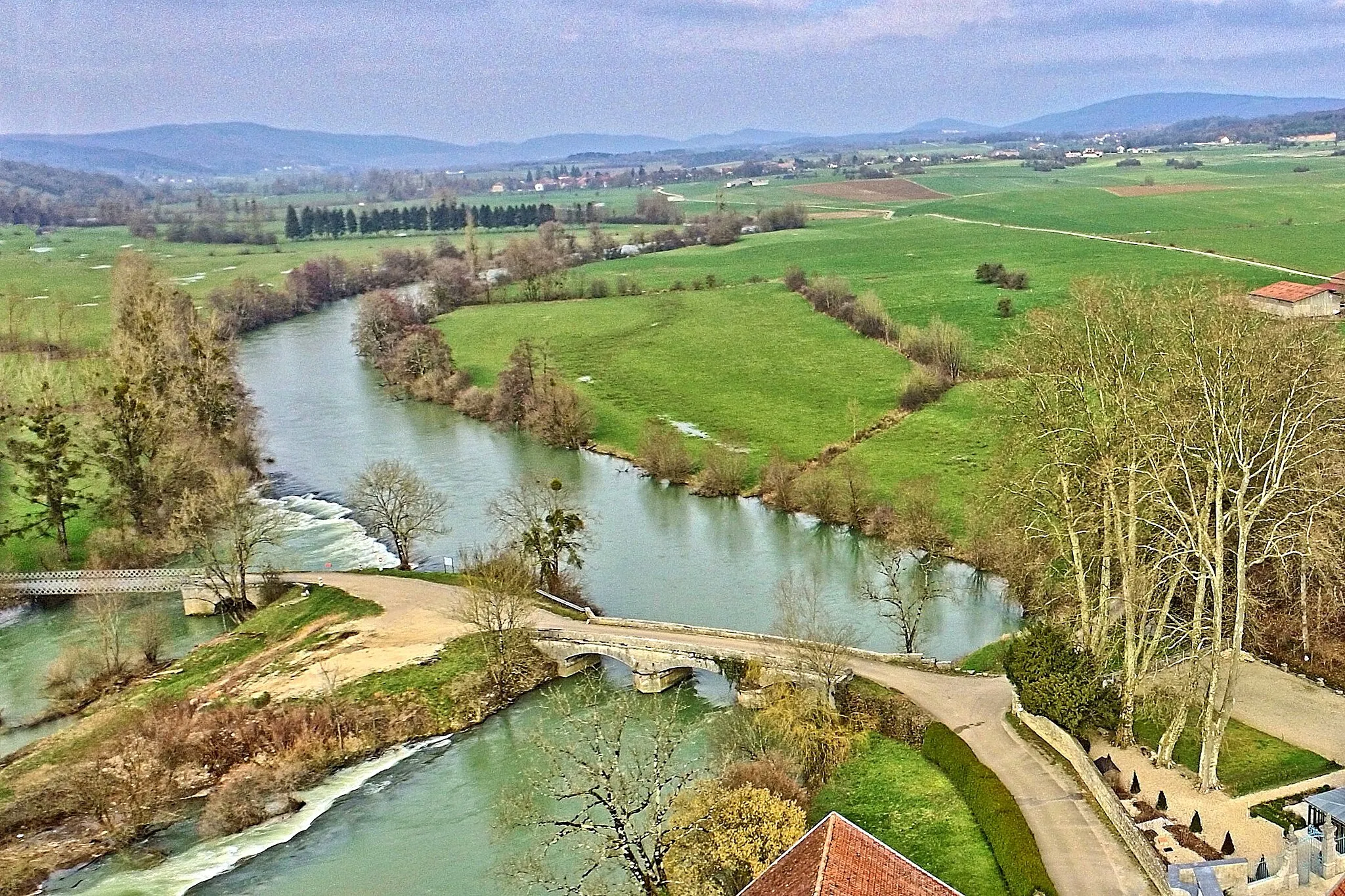 Photo showing: Le pont double sur la Loue