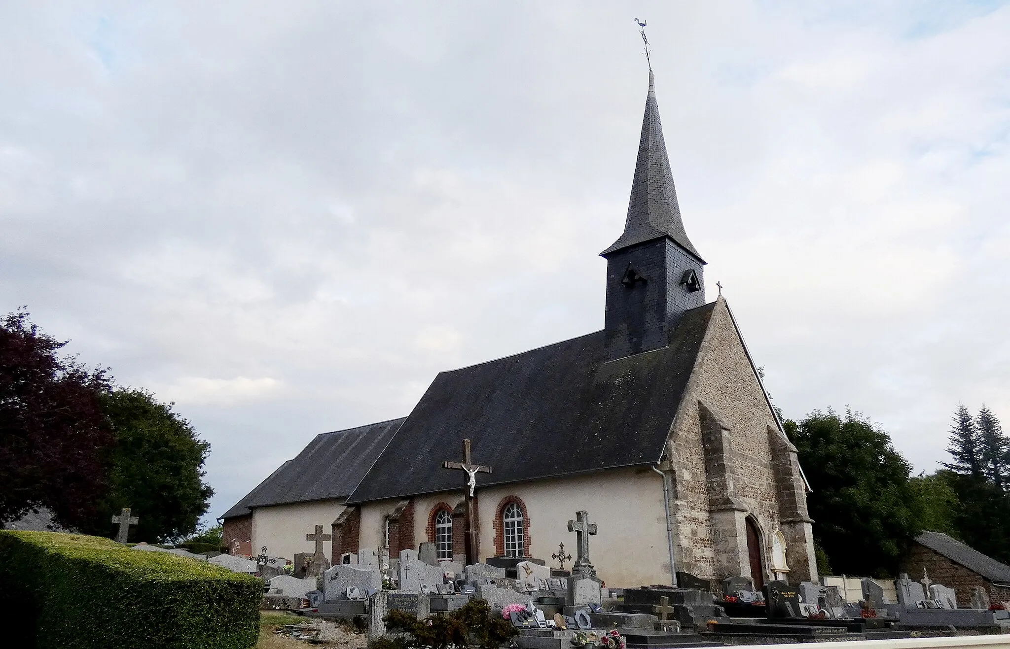 Photo showing: Saint-Nicolas-des-Laitiers (Normandie, France). L'église Saint-Nicolas.