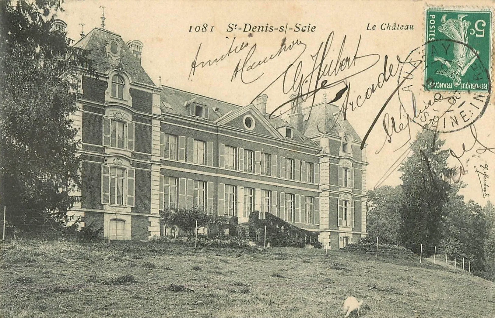 Photo showing: Carte postale du château (oblitération de 1908).