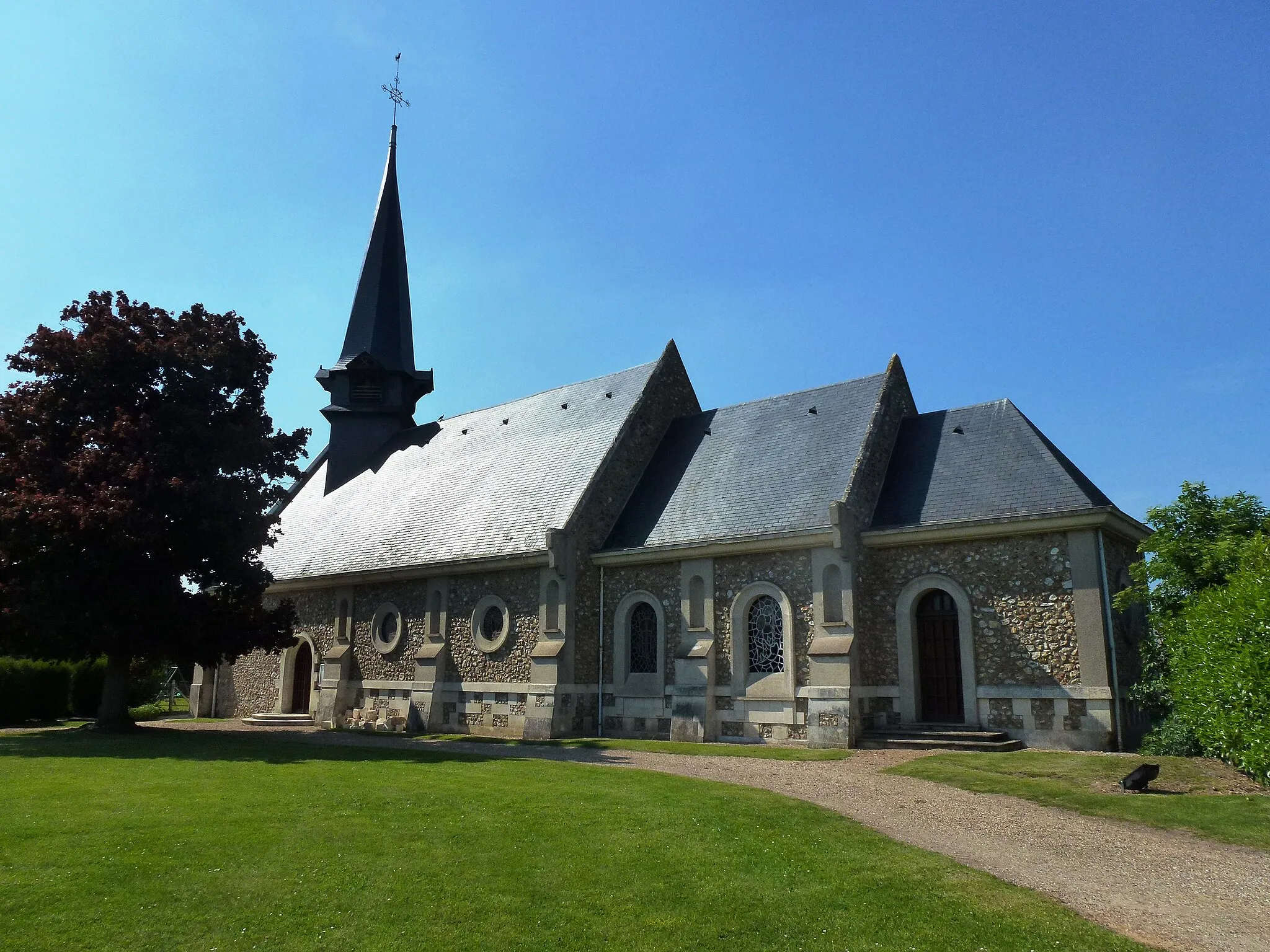 Photo showing: Berville-la-Campagne (Eure, Fr) église Notre-Dame-de-Fatima