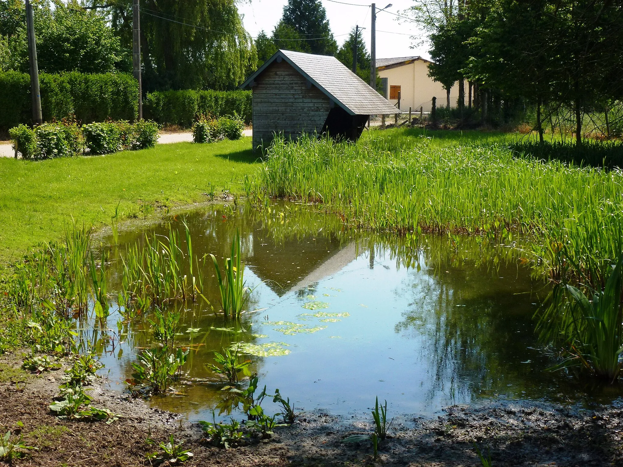 Photo showing: Perriers-la-Campagne (Eure, Fr) lavoir et mare