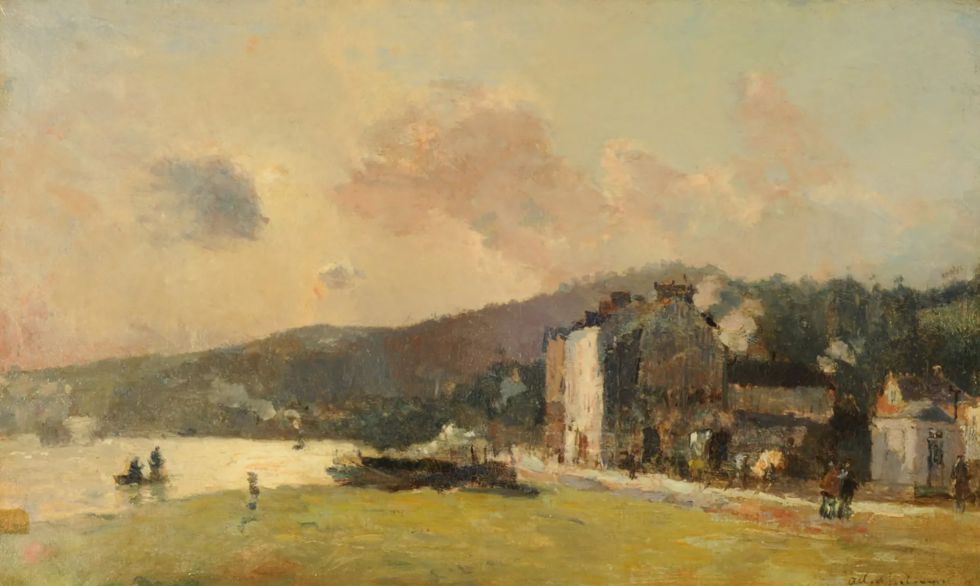 Photo showing: Albert Lebourg, La Seine à Croisset, près de Rouen (El Sena en Croisset, cerca de Rouen). Siglo XIX. 46,5 x 76 cm, con marco: 74,5 x 104,5 cm, óleo sobre tela. Inv. 2709.