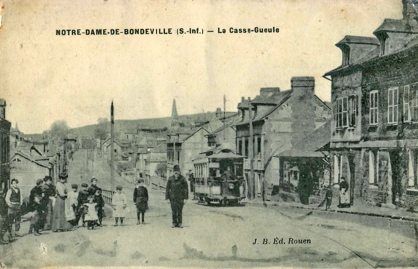 Photo showing: Carte postale ancienne éditée par JB à Rouen : NOTRE-DAME-DE-BONDEVILLE - Le Casse-Gueule