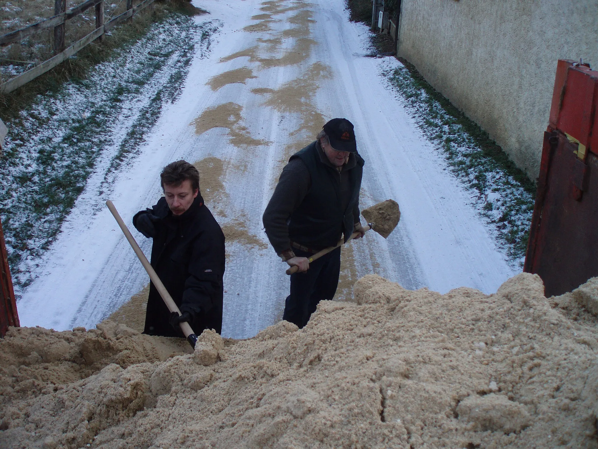 Photo showing: Sablage Le plessis hébert le 08 Janvier 2009