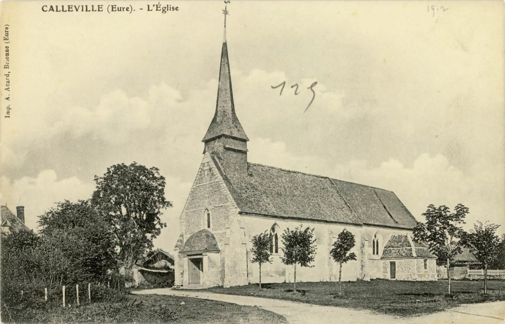 Photo showing: The church Sainte Clotilde in Calleville (Eure, France). The real patron saint is Saint Aignan.