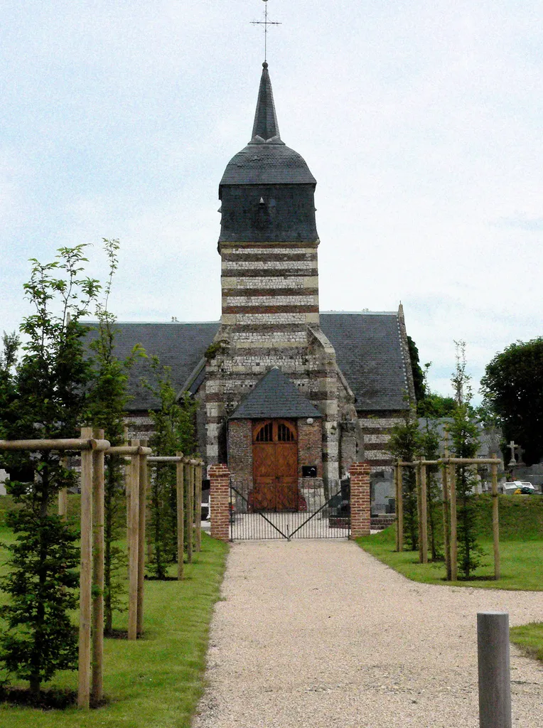 Photo showing: Church Saint-Amand, in the town of Ancretteville-sur-Mer, Normandy, France