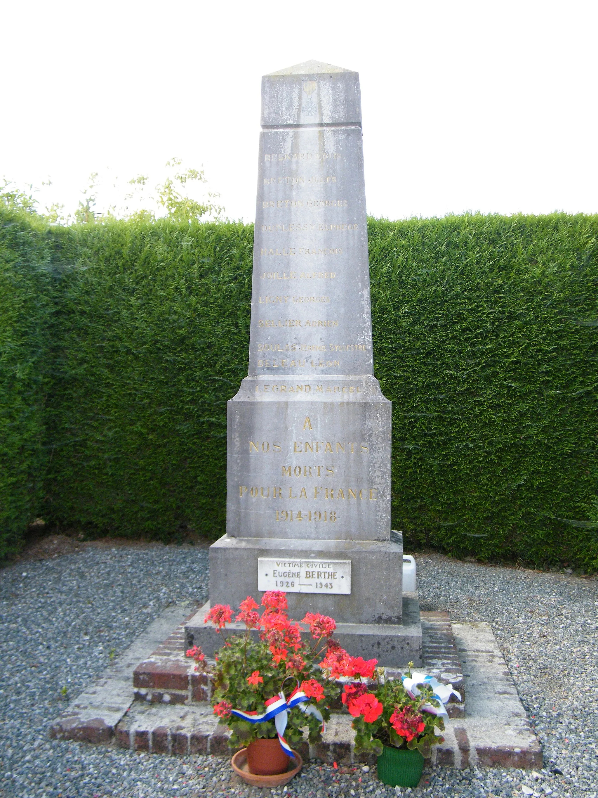 Photo showing: Baillolet, Seine-Maritime, France, monument aux morts pour la patrie.