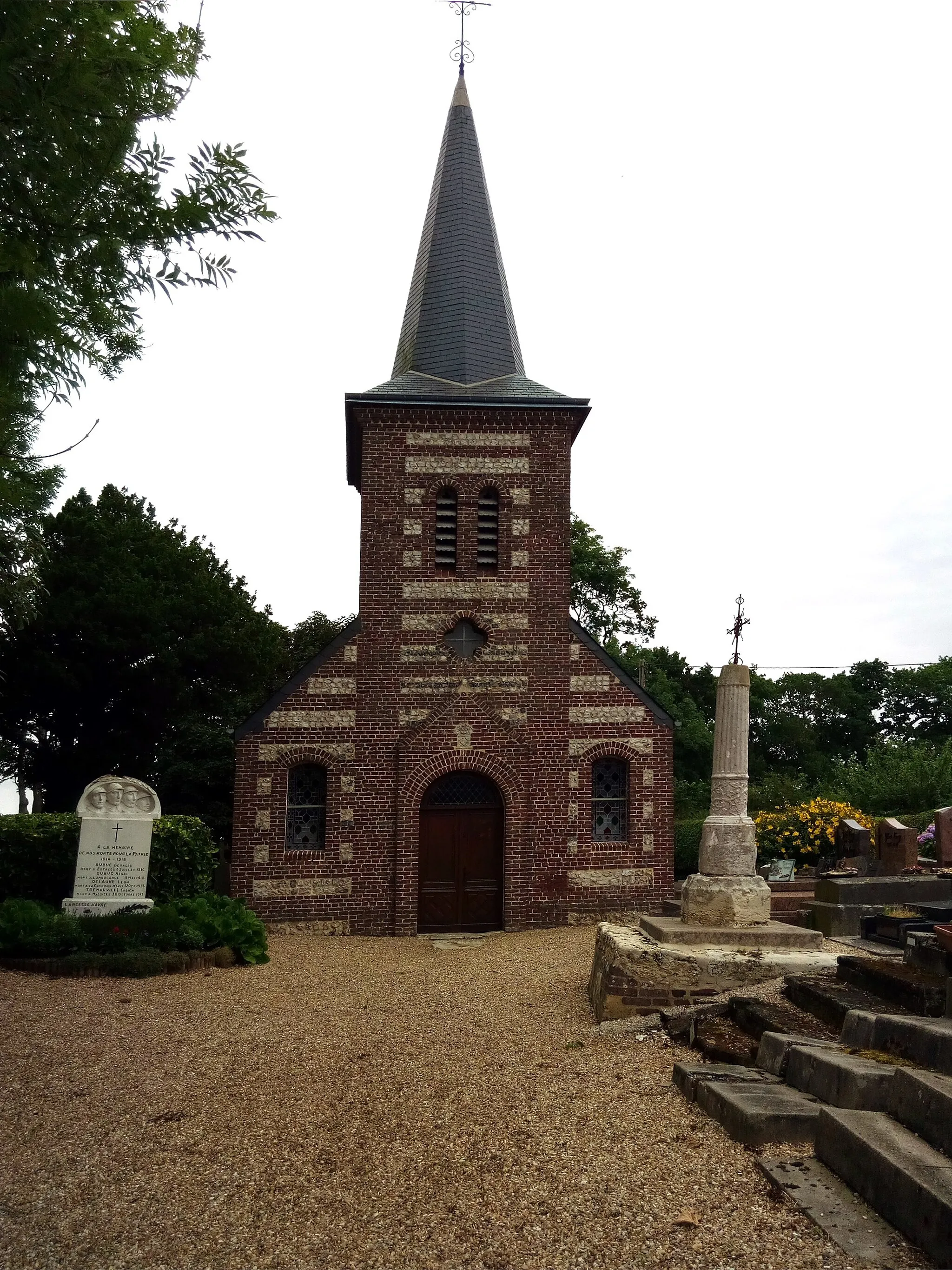 Photo showing: Église Saint-Jean-Baptiste, Pierrefiques, Seine-Maritime, France.