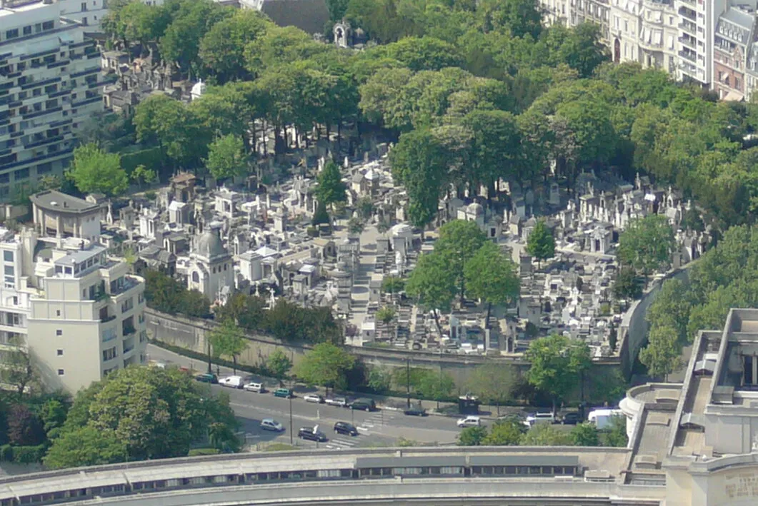 Photo showing: Palais de Chaillot and cimetière de Passy