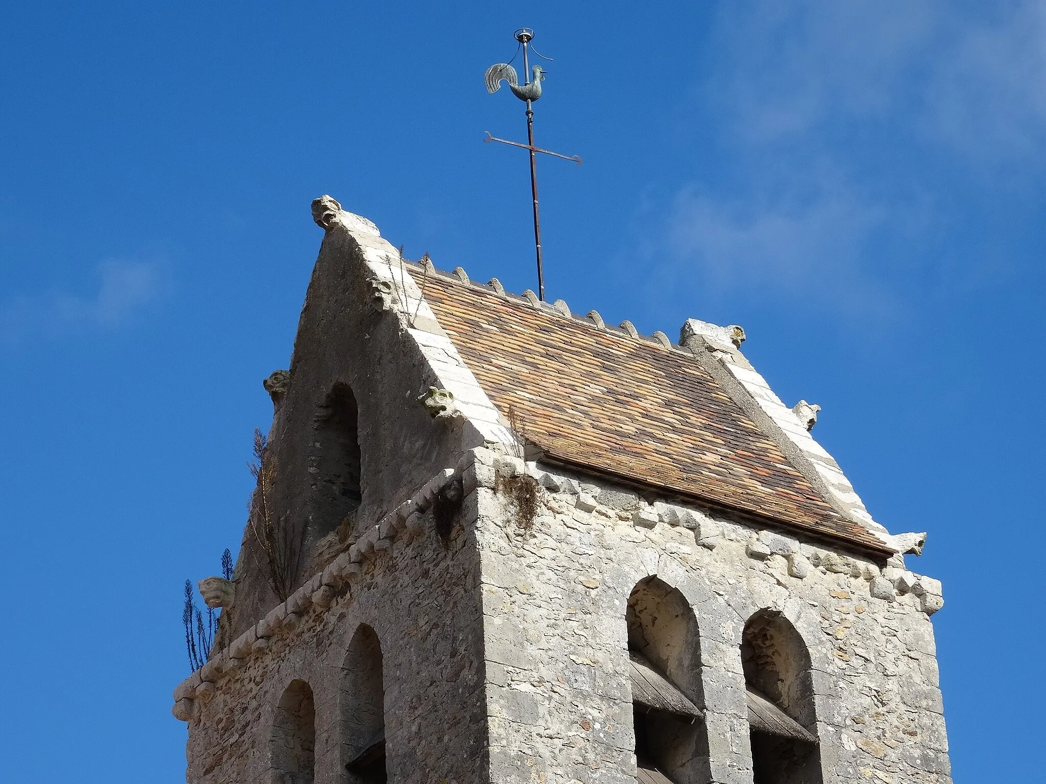 Photo showing: Clocher de l'église Saint-Aubin de Villeconin. (Essonne, région Île-de-France).