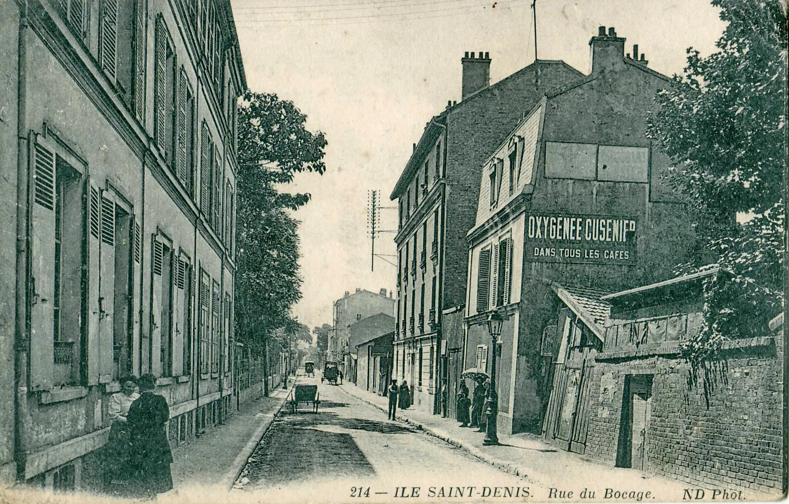 Photo showing: Carte postale ancienne éditée par ND, n°214 : ÎLE-SAINT-DENIS - Rue du Bocage