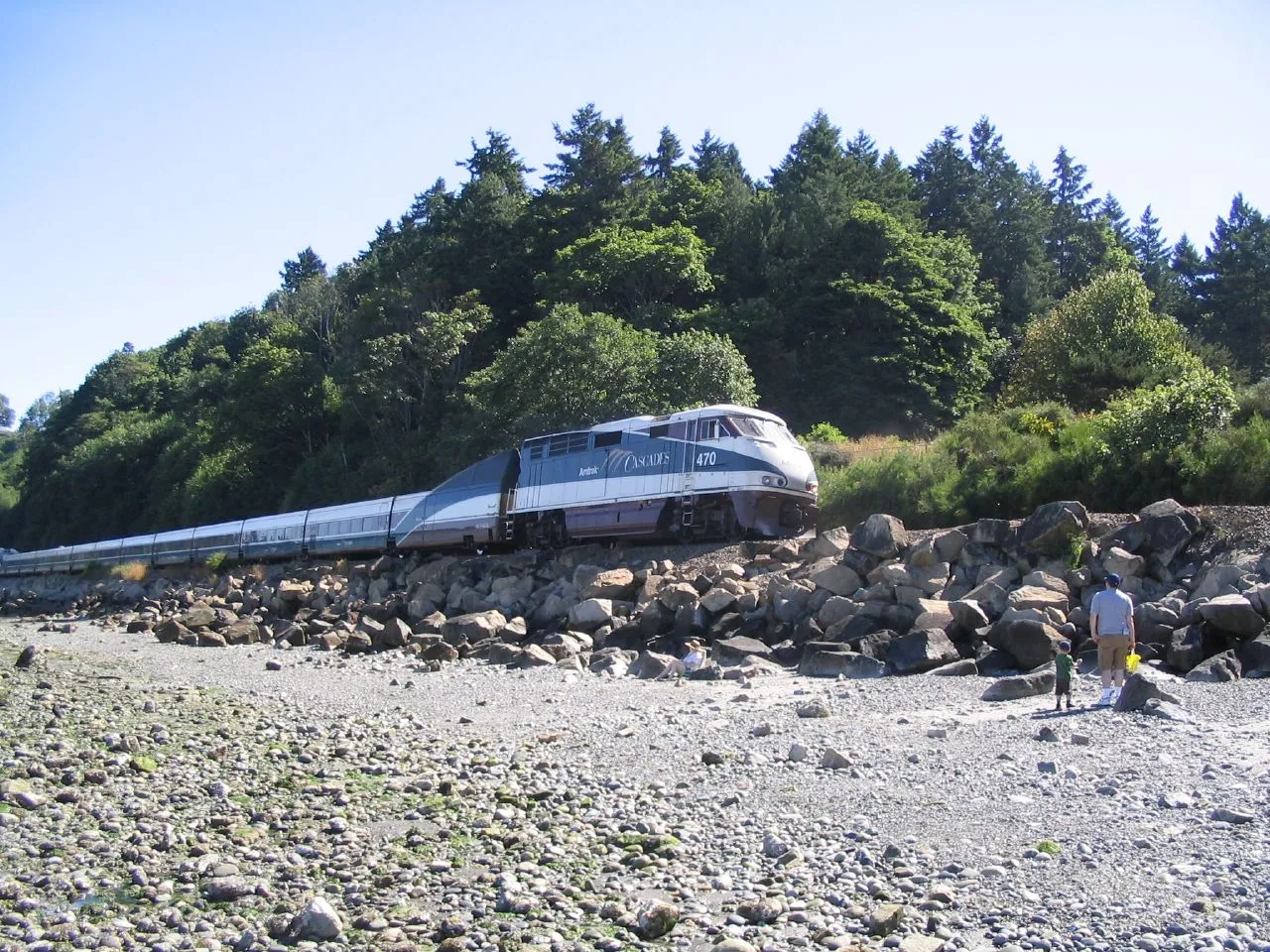 Photo showing: Amtrak Cascades at Carkeek Park