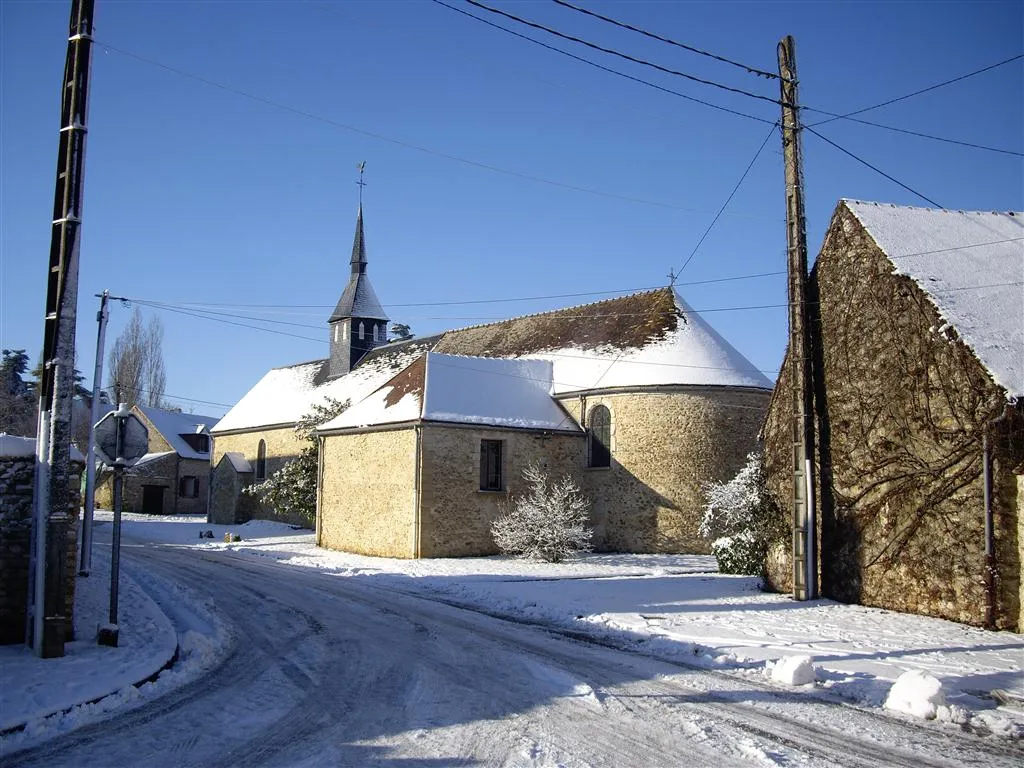 Photo showing: La rue du Bréau et l'église en décembre 2010.