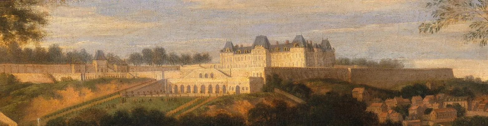Photo showing: Détail du tableau "Louvois chassant à Meudon". Musée de Versailles, vers 1683.