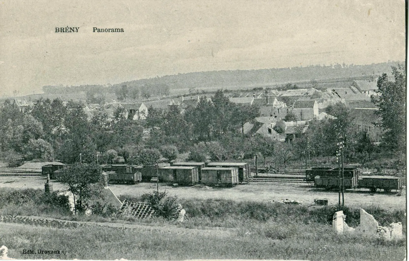 Photo showing: Carte postame ancienne éditée par Droyaux : BRENY - Panorama