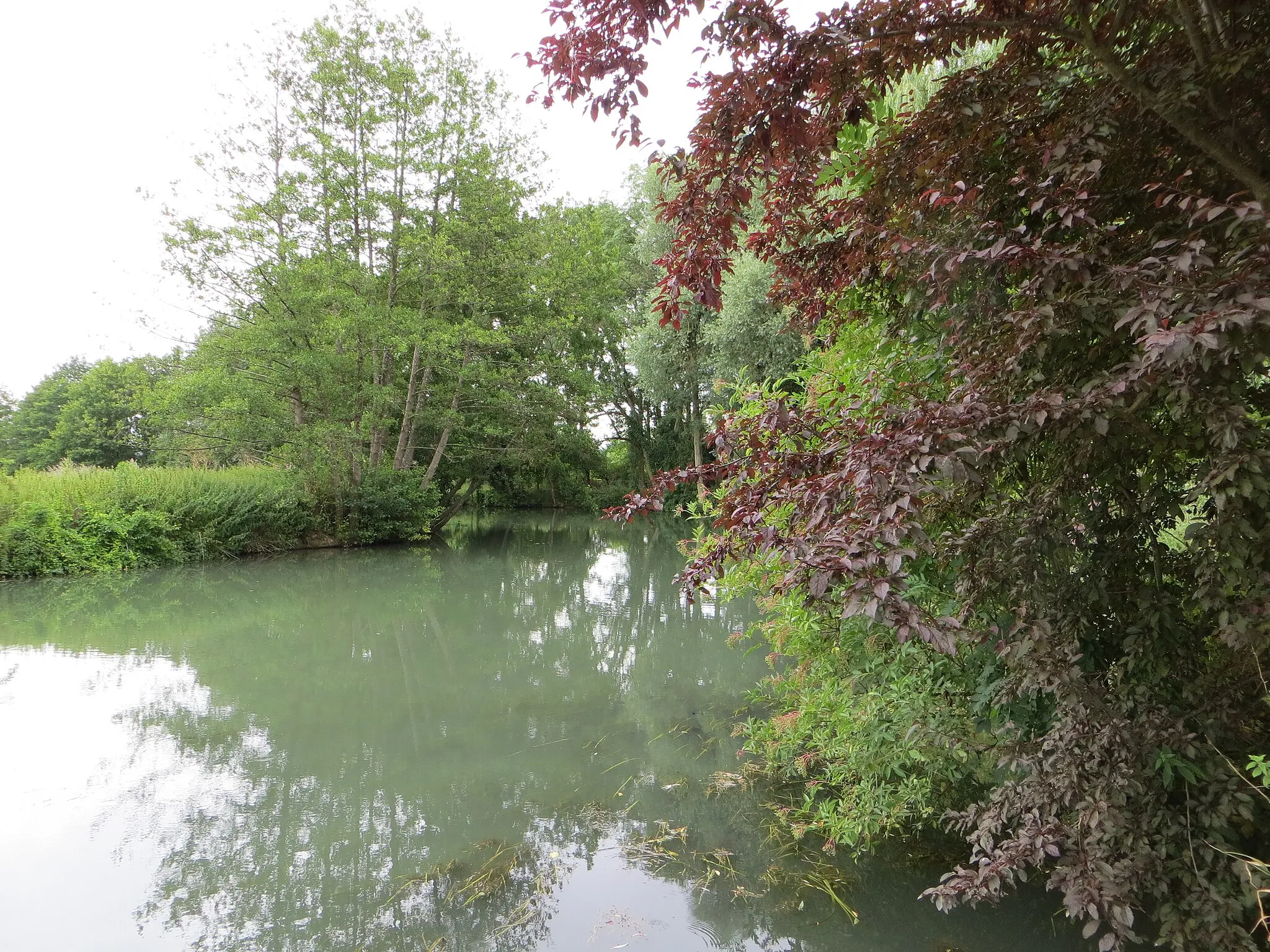 Photo showing: Le Grand Morin en contrebas de l'église Saint-Leu