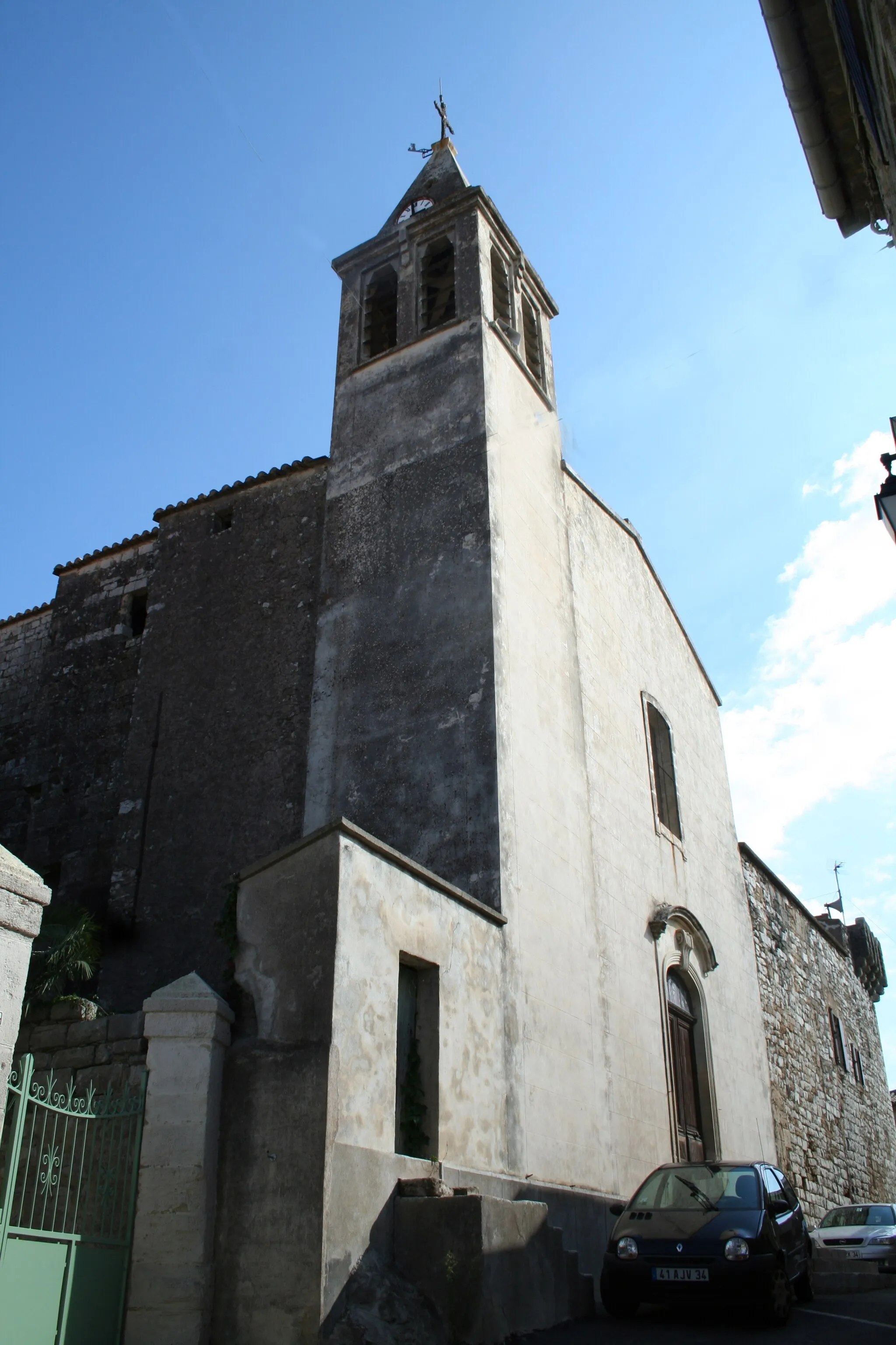Photo showing: Murviel-lès-Montpellier (Hérault) - Clocher de l'église Saint-Jean-Baptiste.