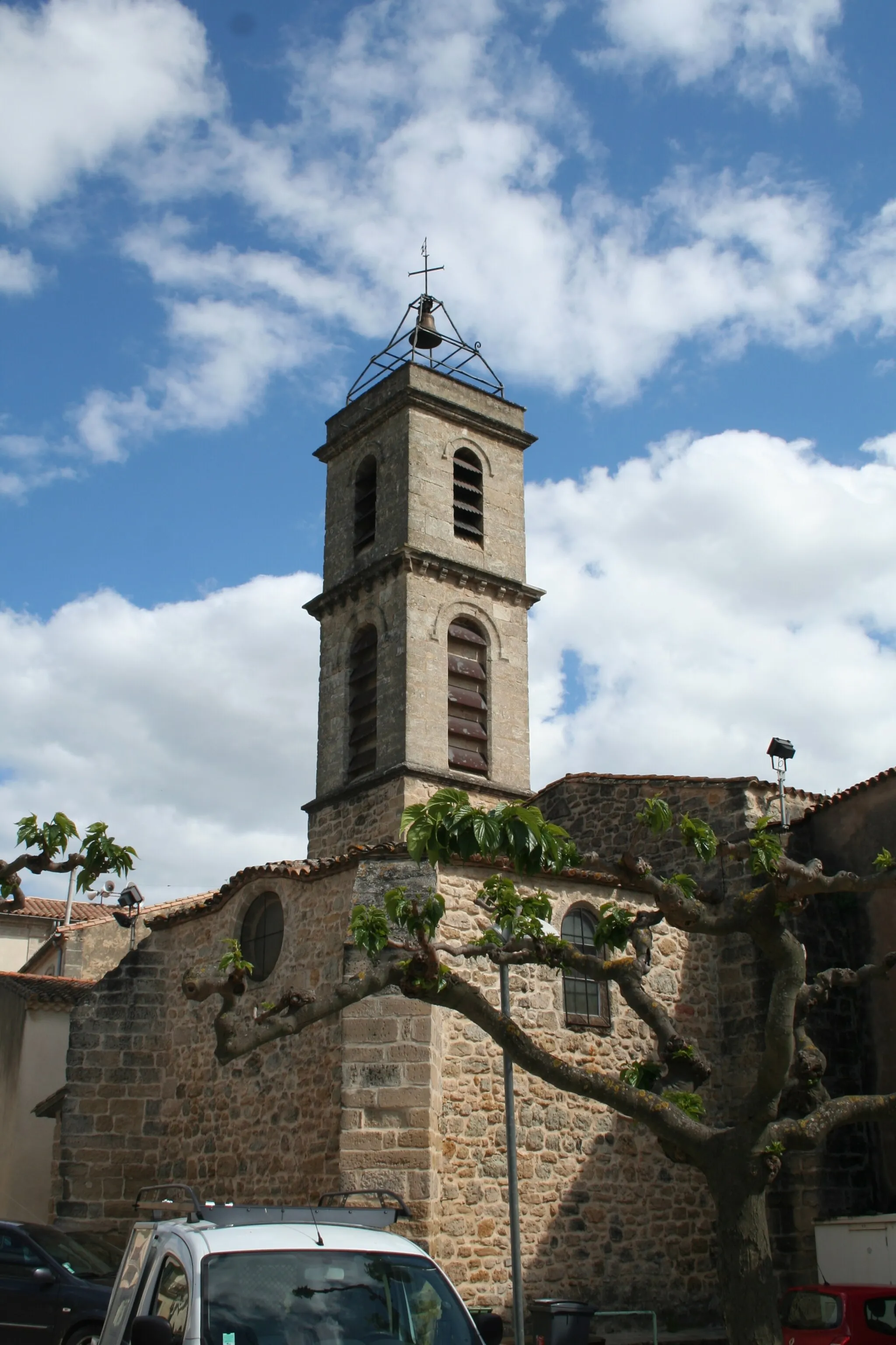 Photo showing: Tressan (Hérault) - clocher de l'église Saint-Geniès-de-Rome