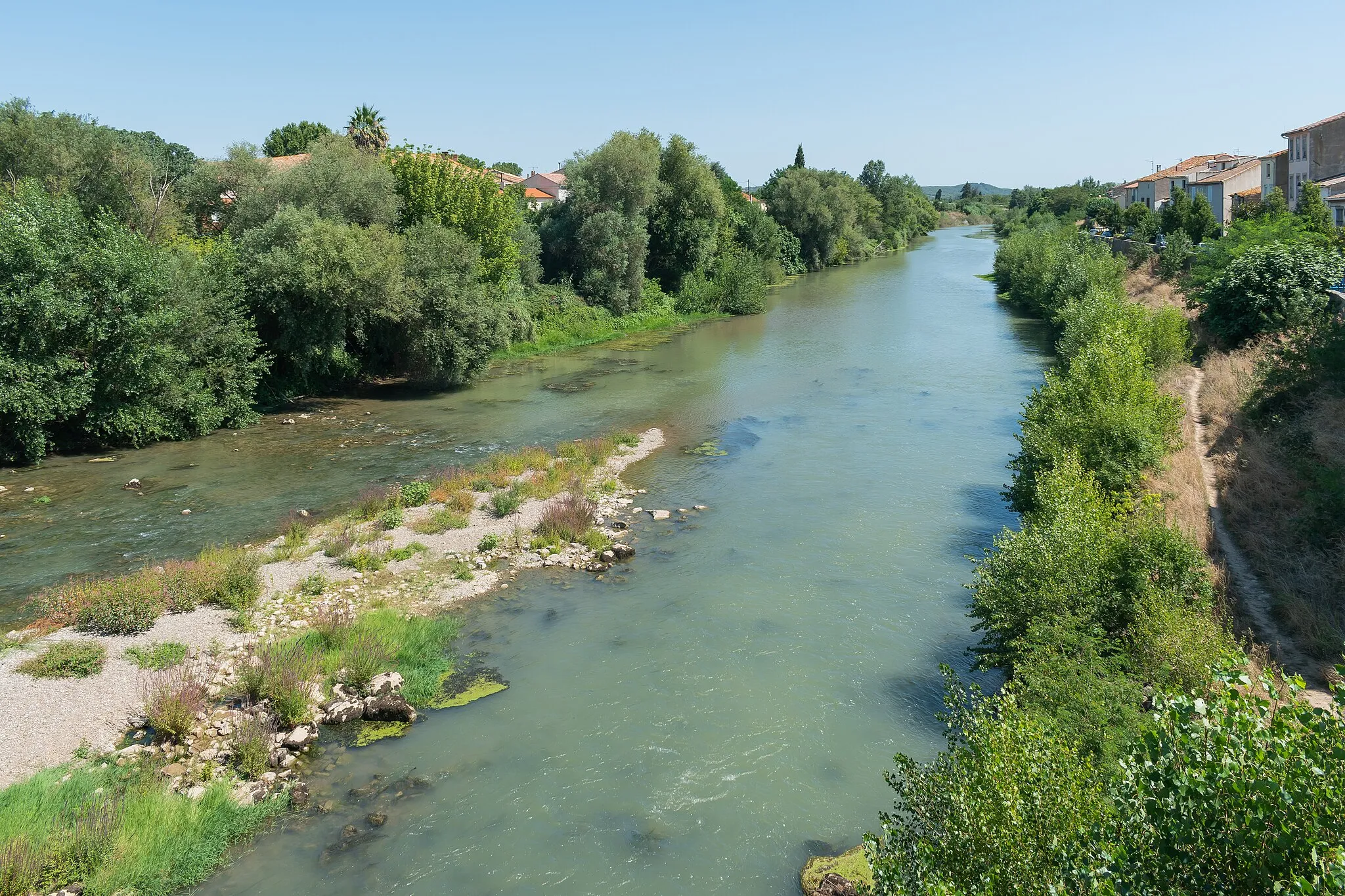 Photo showing: Aude river in Coursan, Aude department, France