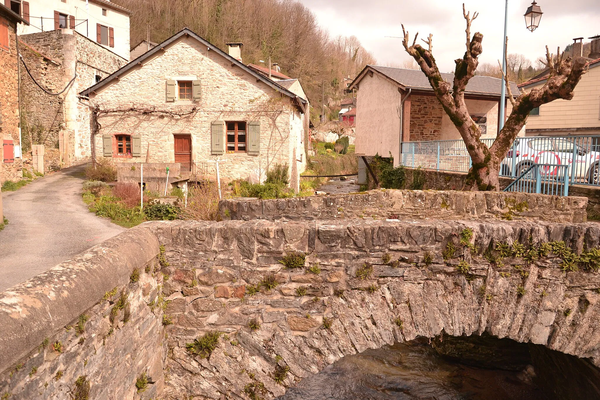 Photo showing: Cambounès dans le tarn (vieux pont de pierre)