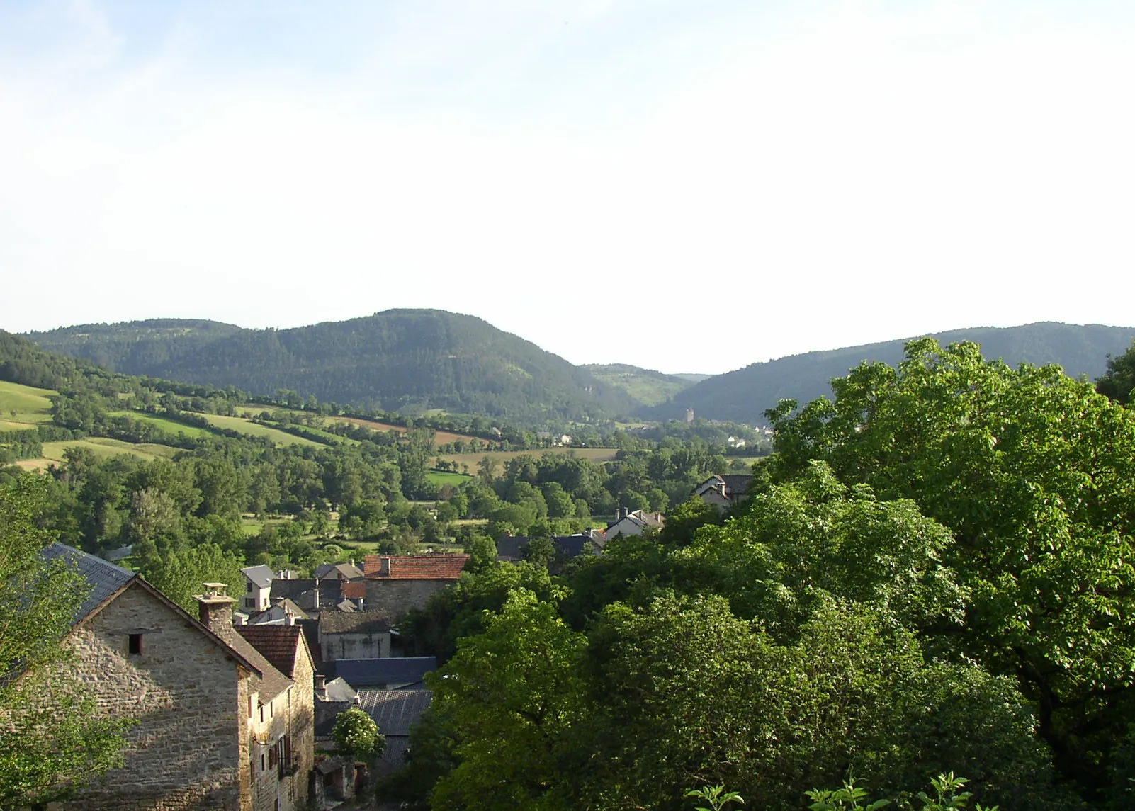 Photo showing: Le Bruel vu en surplomb depuis l'est, avec Chanac en fond