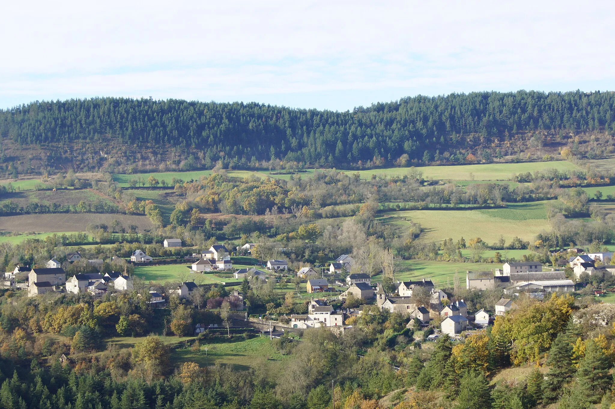 Photo showing: Vue aérienne du village de Palhers