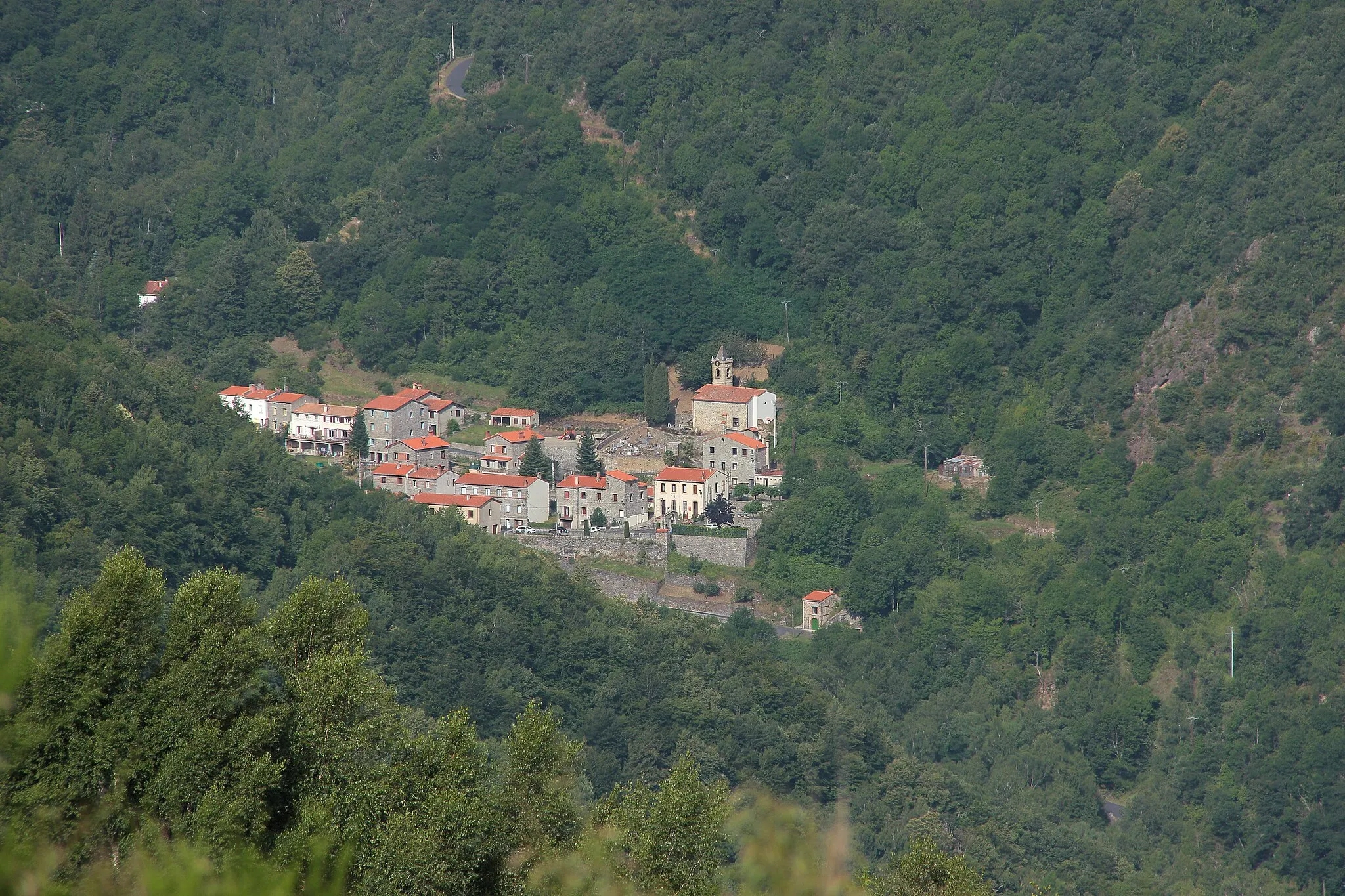 Photo showing: Valmanya village, view from Les Espinassets summit (Pyrénées orientales, France).