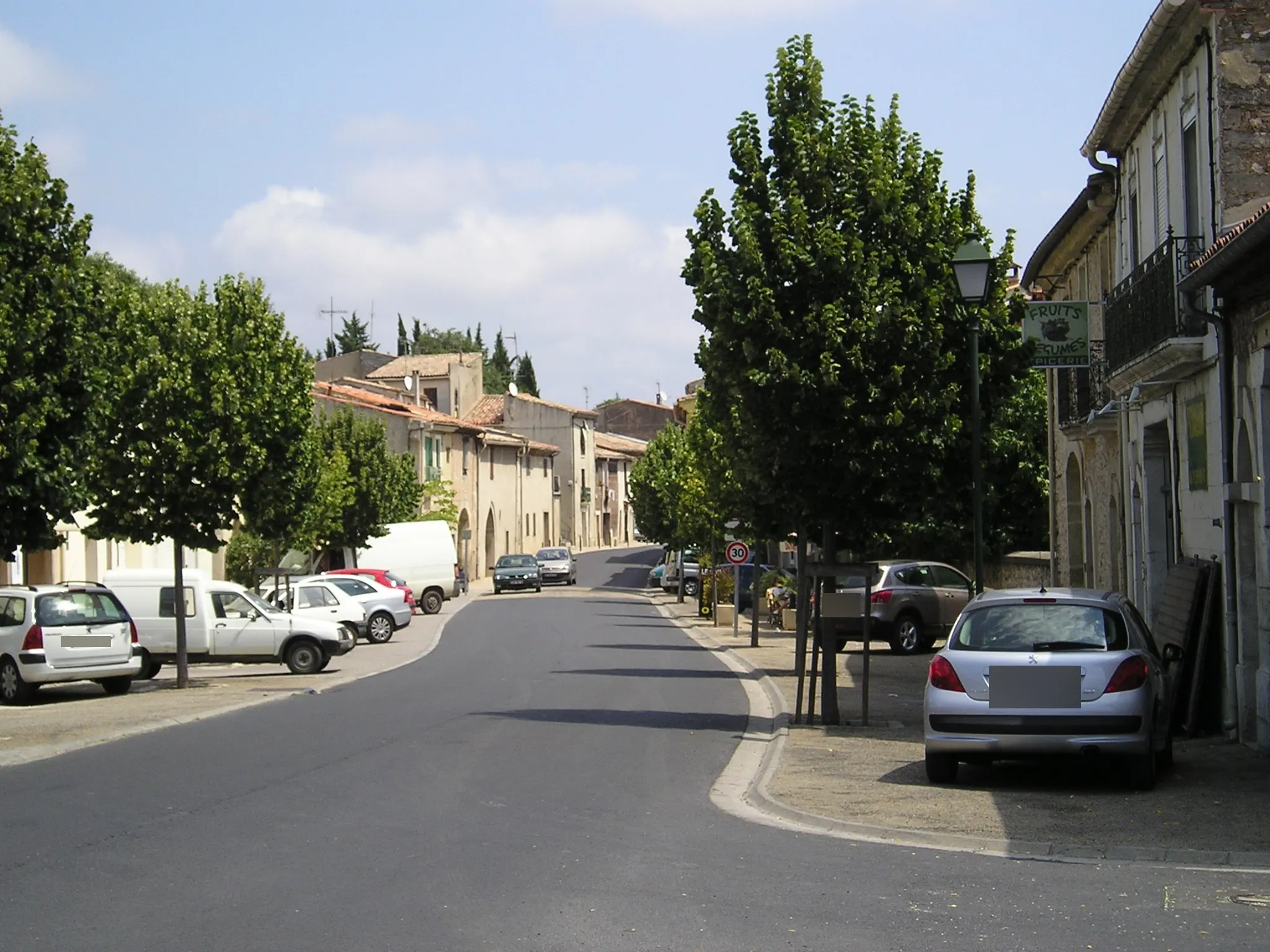 Photo showing: In Hérault, France, the main street (former N109 road) of Saint-Paul-et-Valmalle.