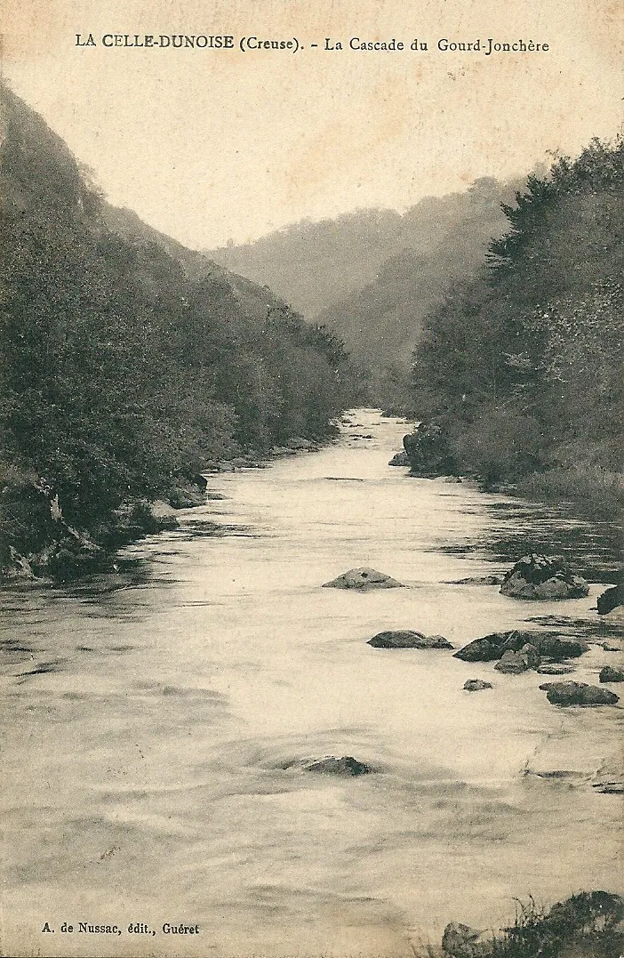 Photo showing: La Celle-Dunoise (Creuse) - La Cascade du Gourd-Jonchère - vers 1920