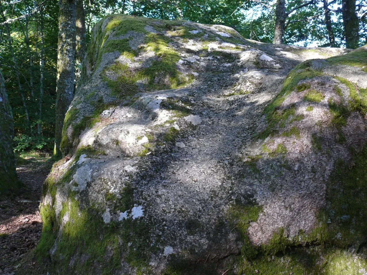 Photo showing: Pierre n°1, vue d'ensemble (formes de marches taillées sur la partie gauche du rocher)